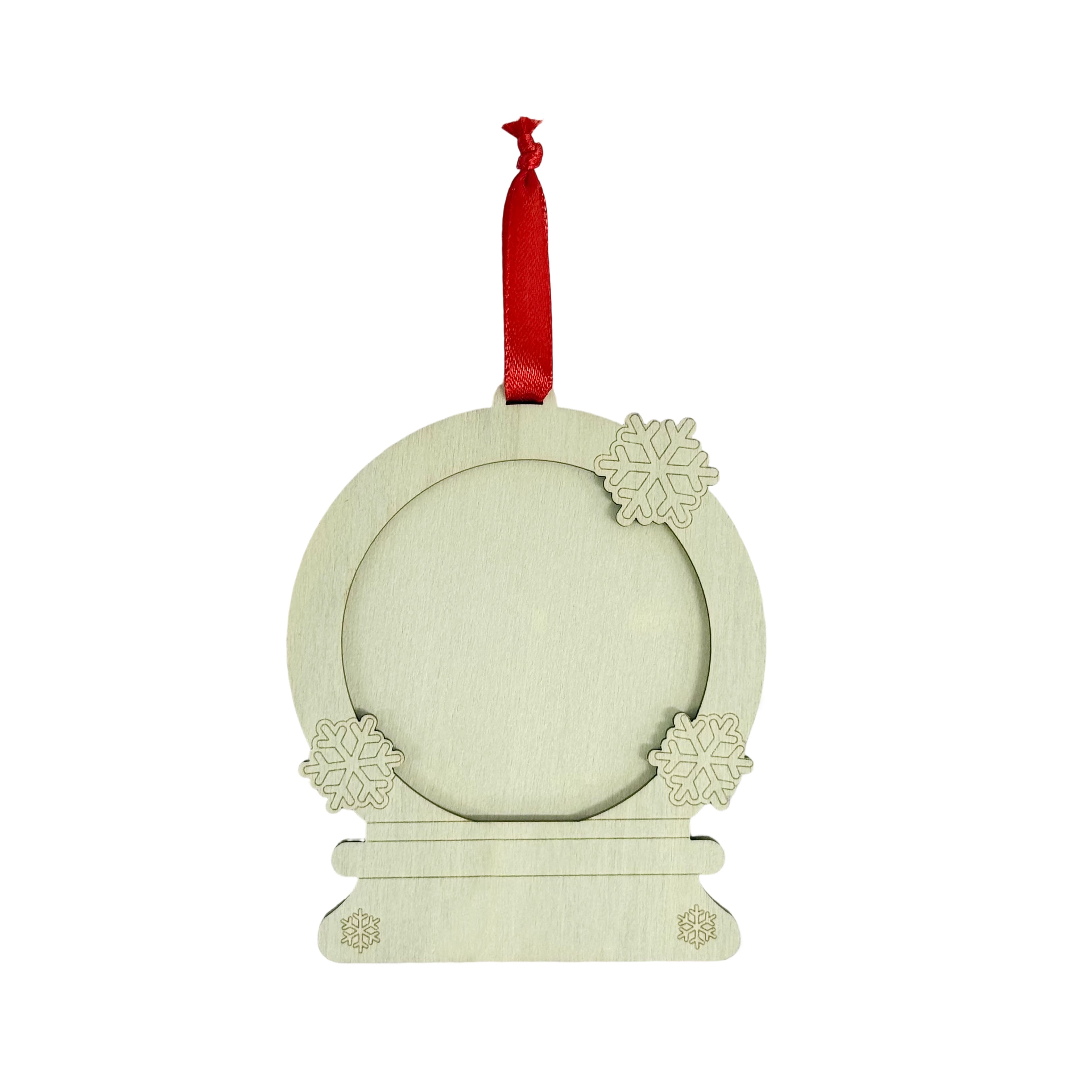 4.5" DIY Plywood Snow Globe Ornament with Removeable Back by Make Market®