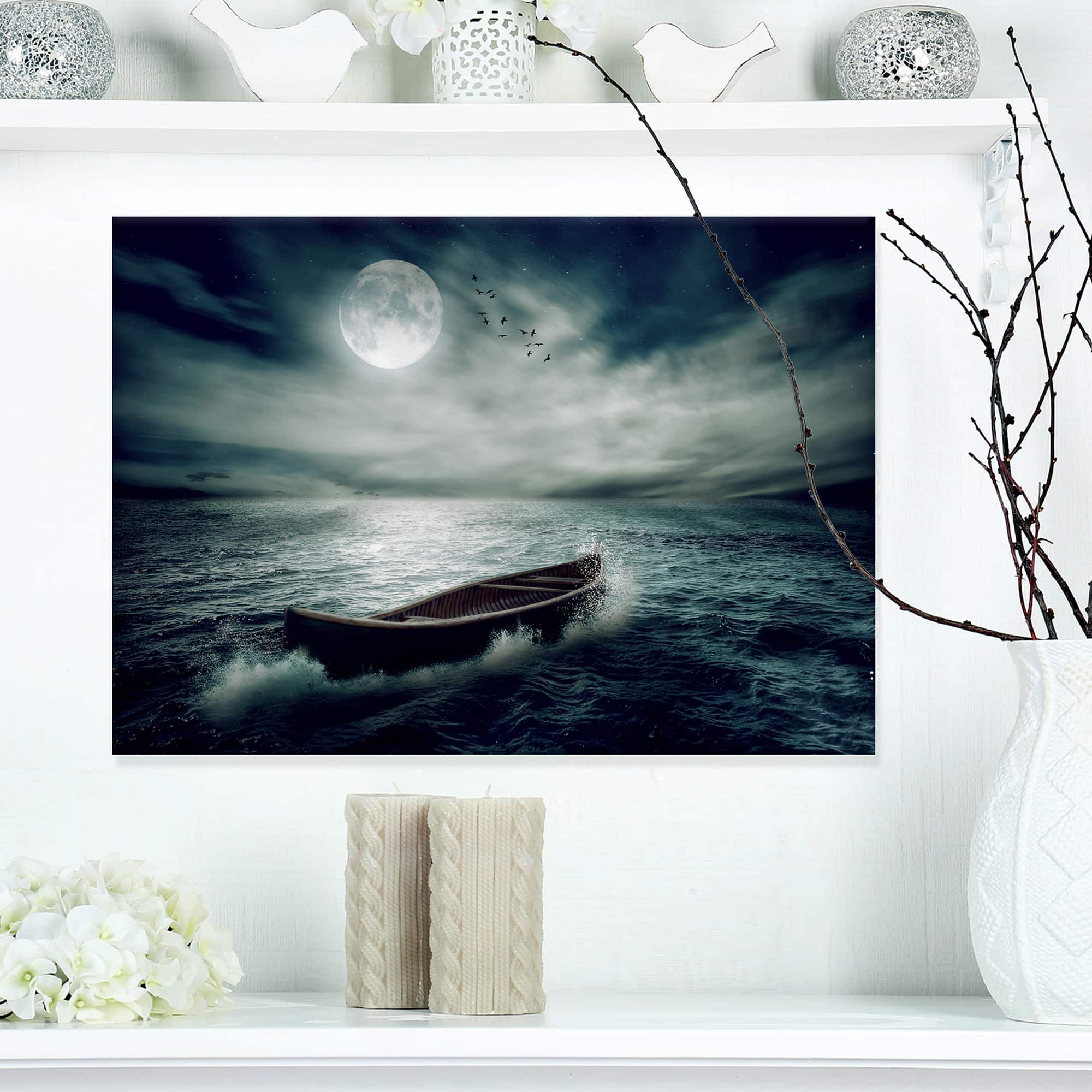 Designart - Boat Drifting Away After Storm