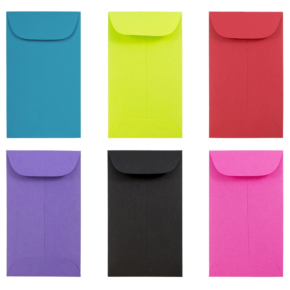 JAM Paper 2.5" x 4.25" Assorted Coin Business Envelopes, 150ct.