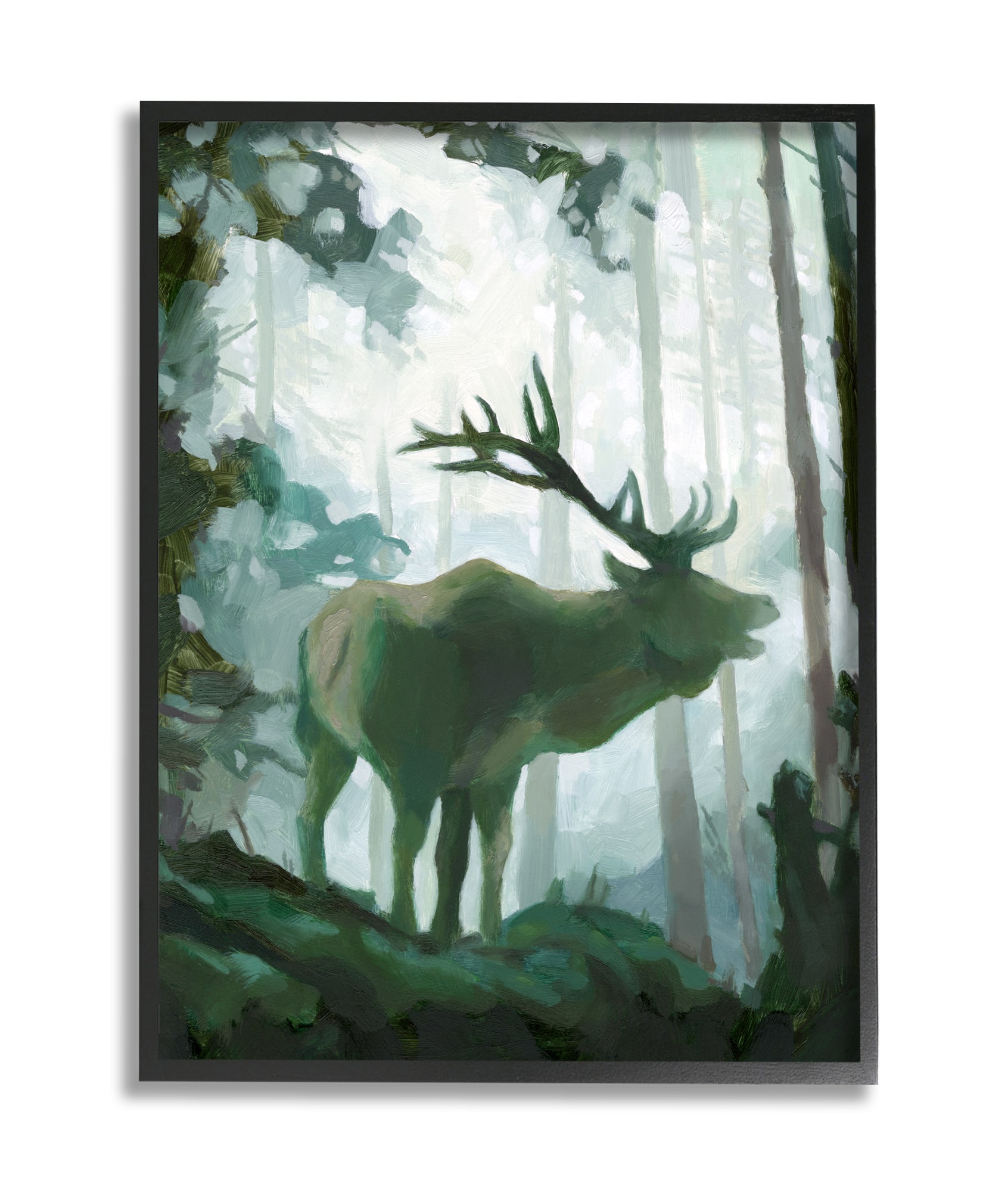 Stupell Industries Elk Wilderness Silhouette Wall Art in Frame