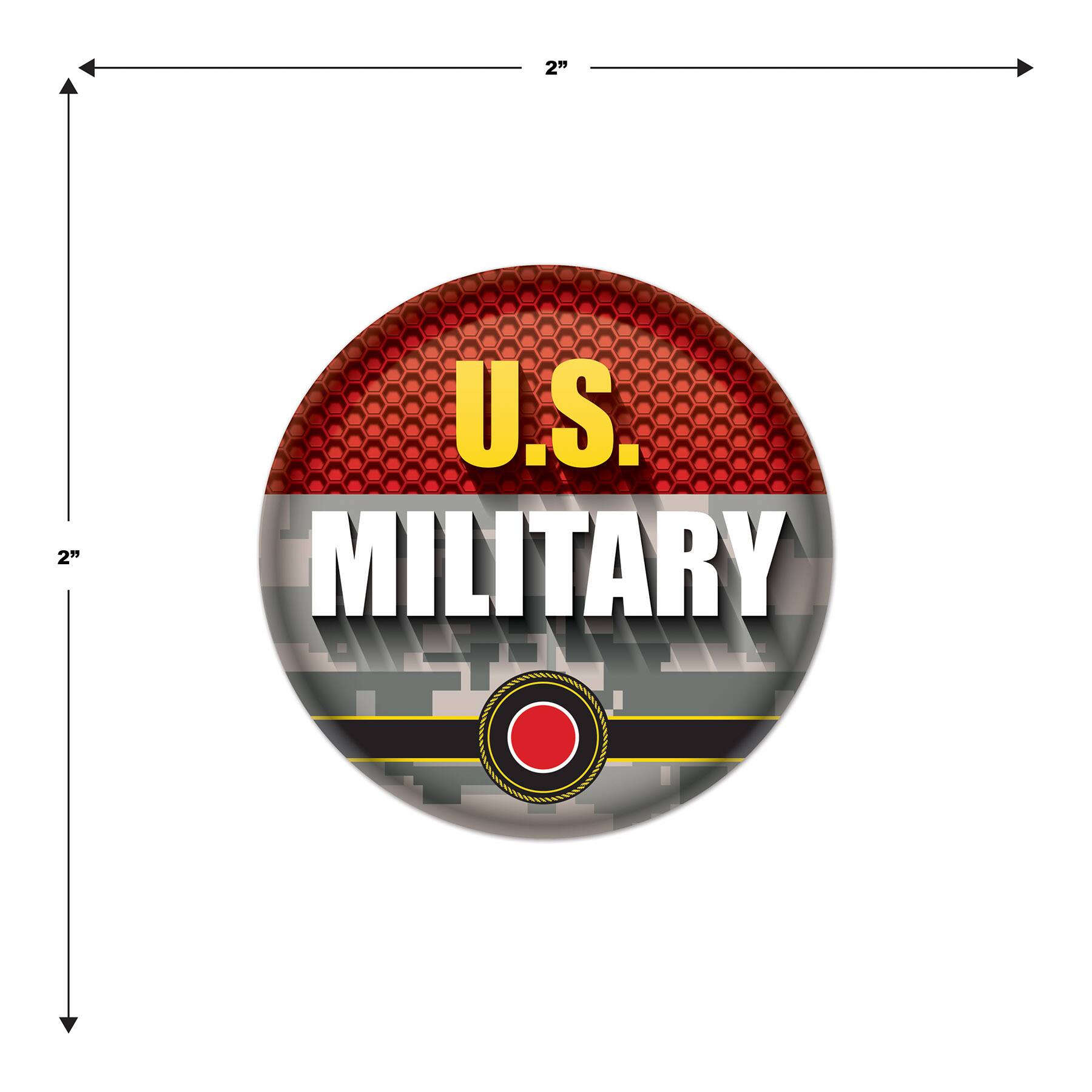 Beistle 2" Red Camouflage U.S. Military Buttons, 6ct.