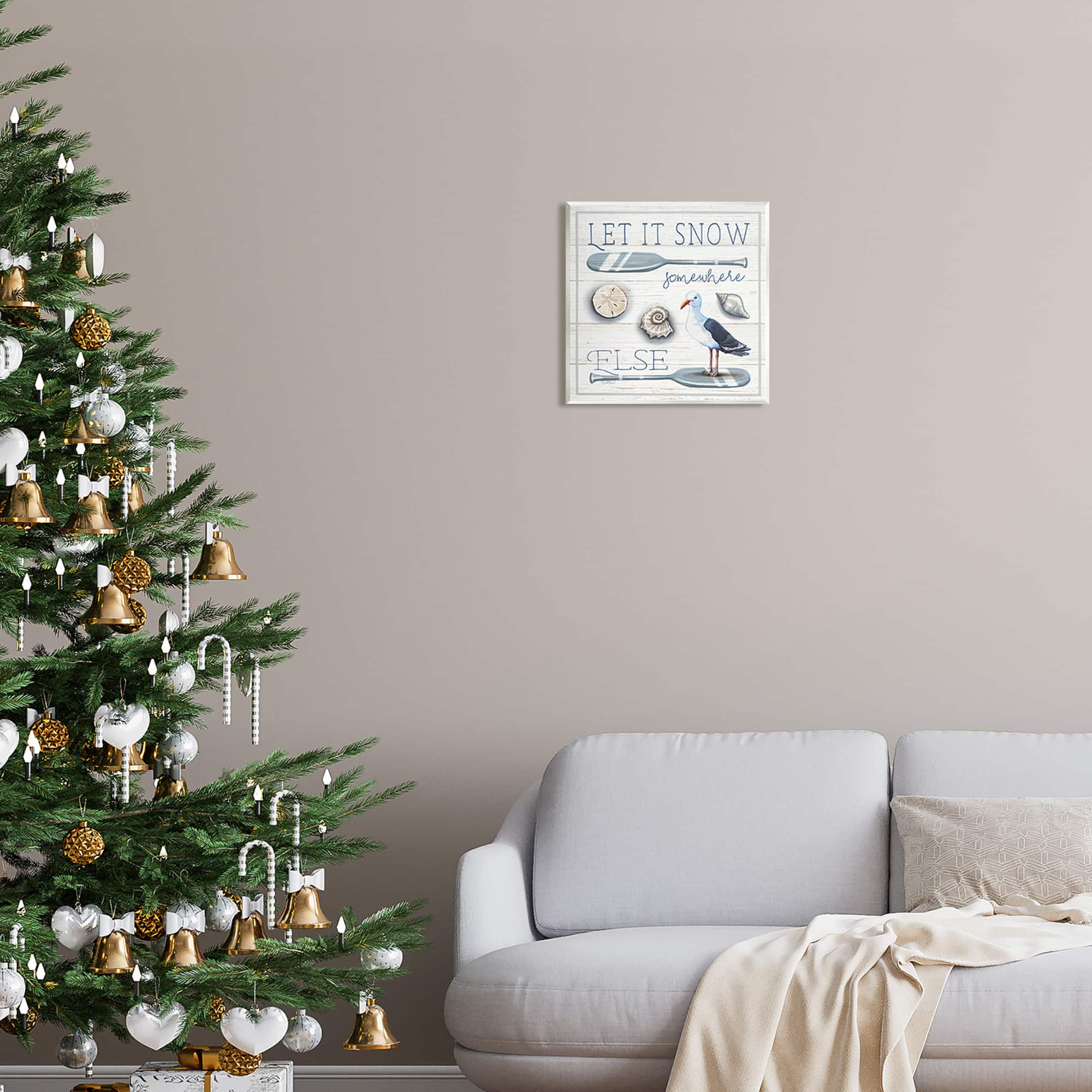 Stupell Industries Let it Snow Somewhere Else Phrase Wall Plaque Art