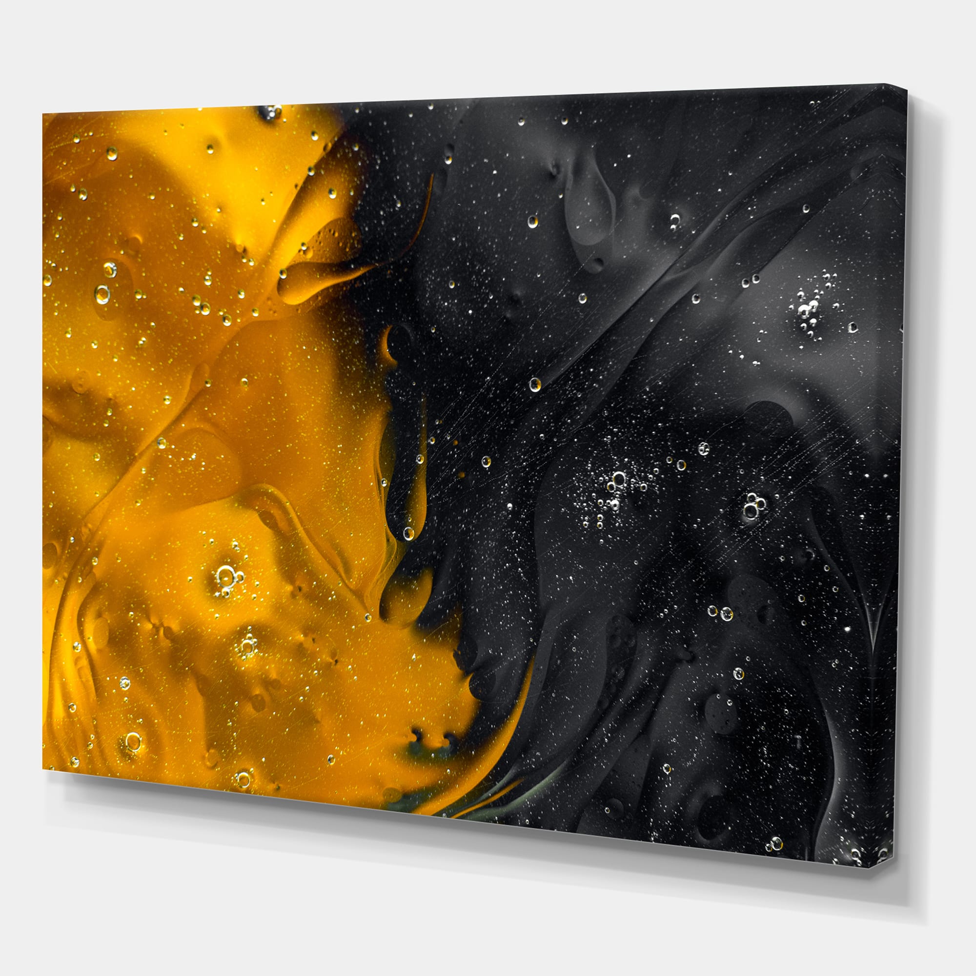 Designart - Marriage of Yellow and Black - Modern Canvas Wall Art Print