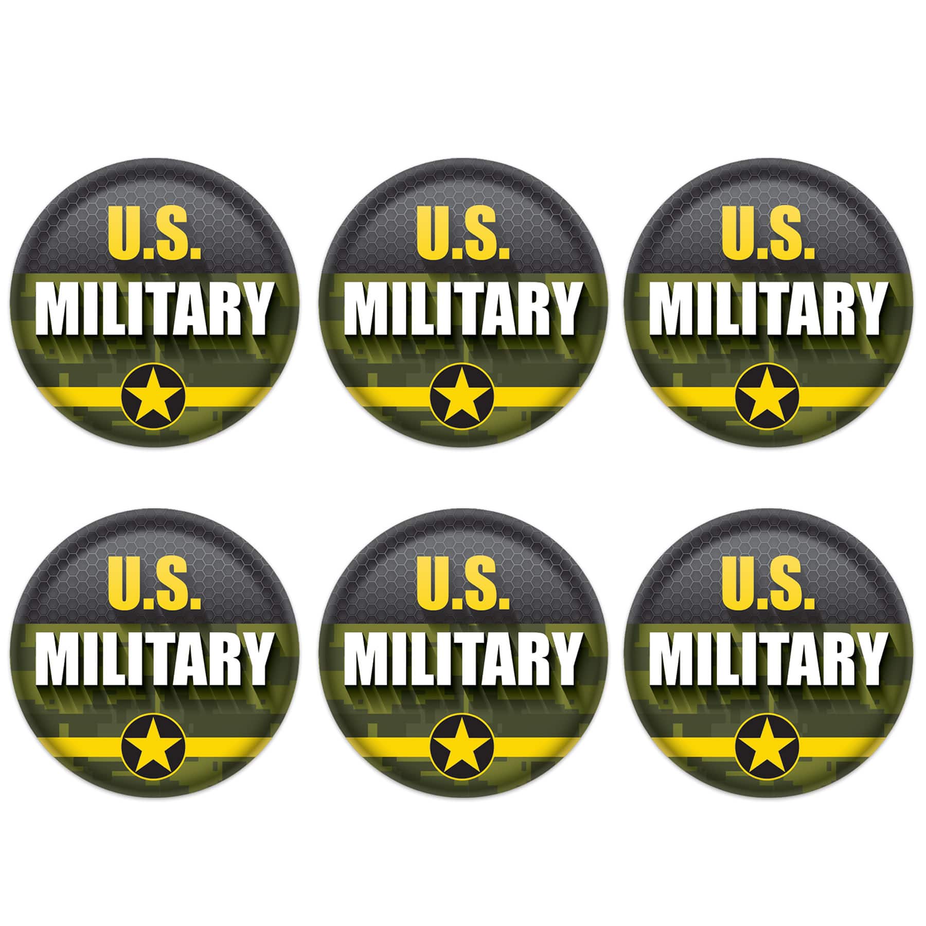 Beistle 2" Camouflage U.S. Military Buttons, 6ct.