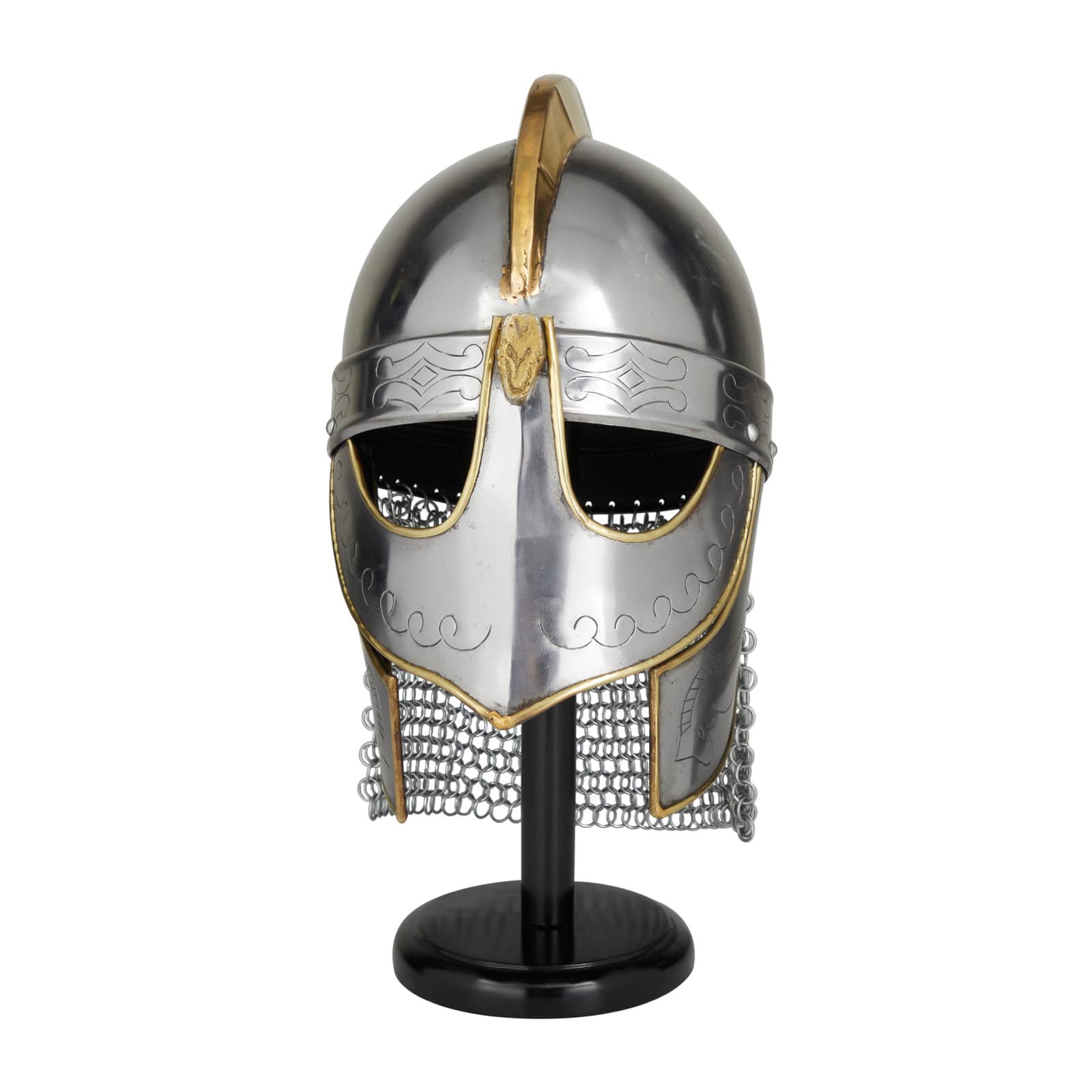 Silver Iron Vintage Helmet, 17" x 9" x 11"