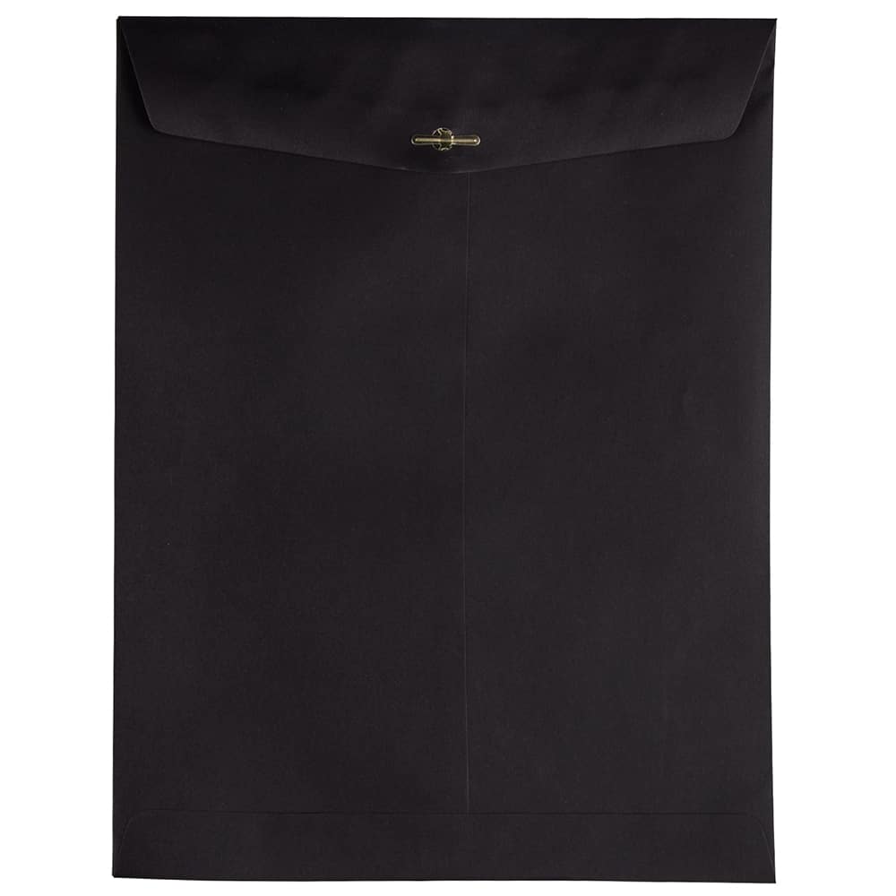 JAM Paper 10" x 13" Smooth Black Open End Catalog Clasp Envelopes, 100ct.