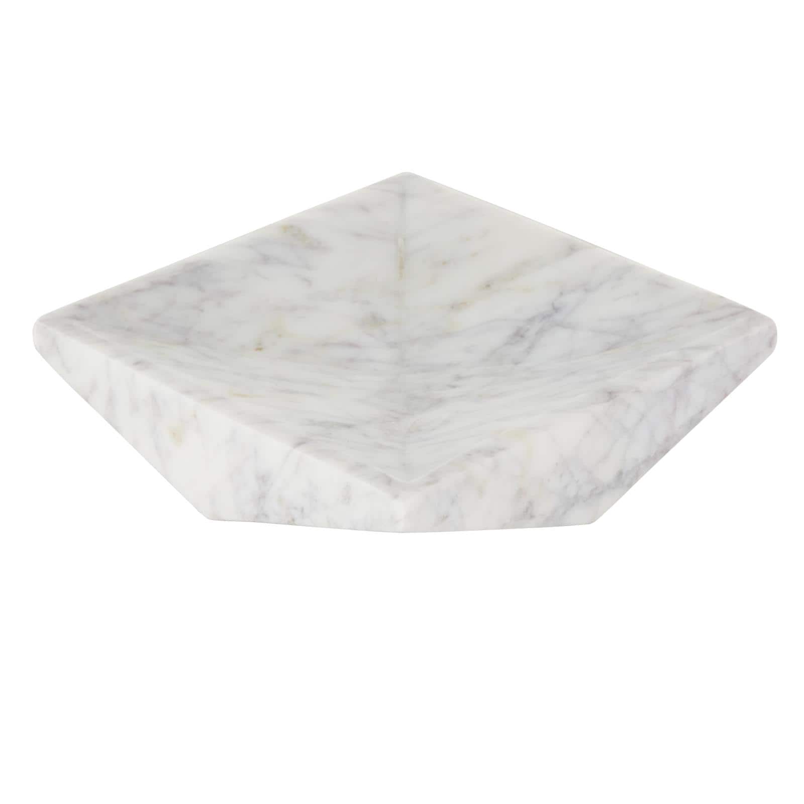 White Marble Geometric Square Tray