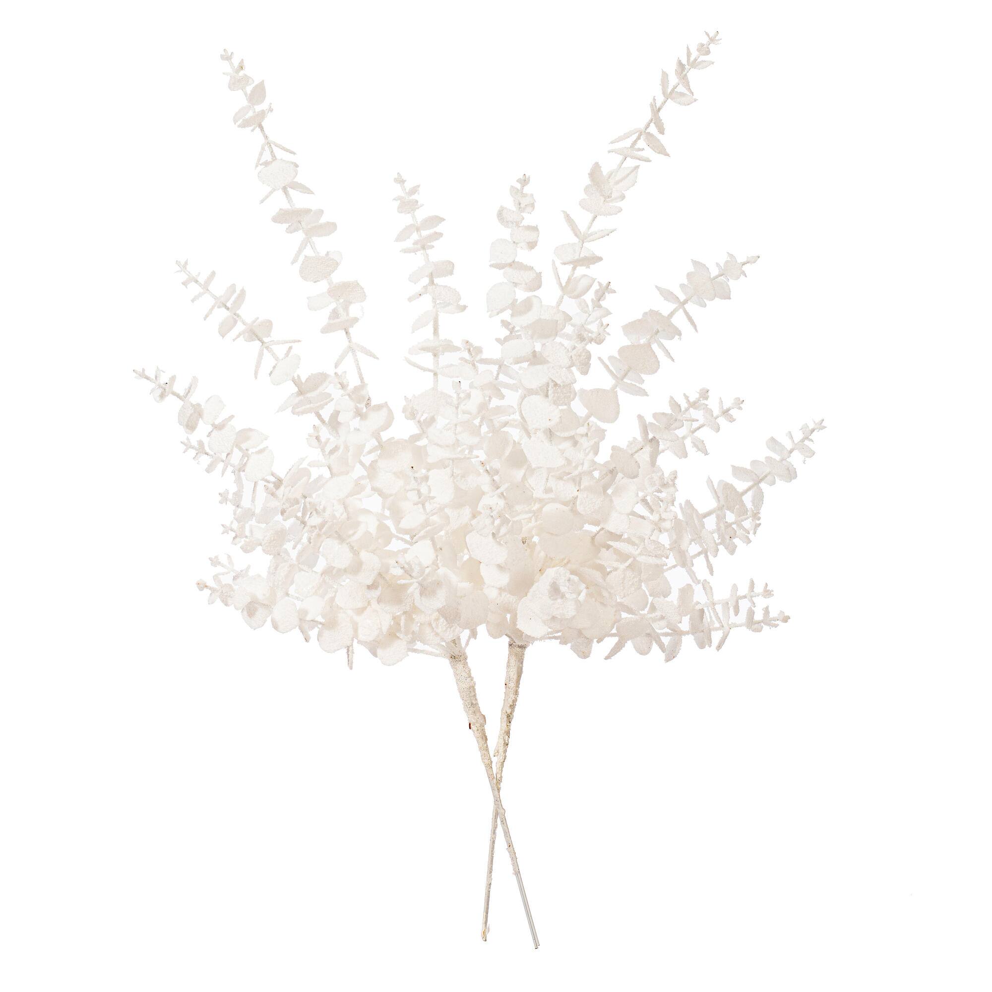 Vickerman 28" White Artificial Eucalyptus Snowy Sprays, 2ct.