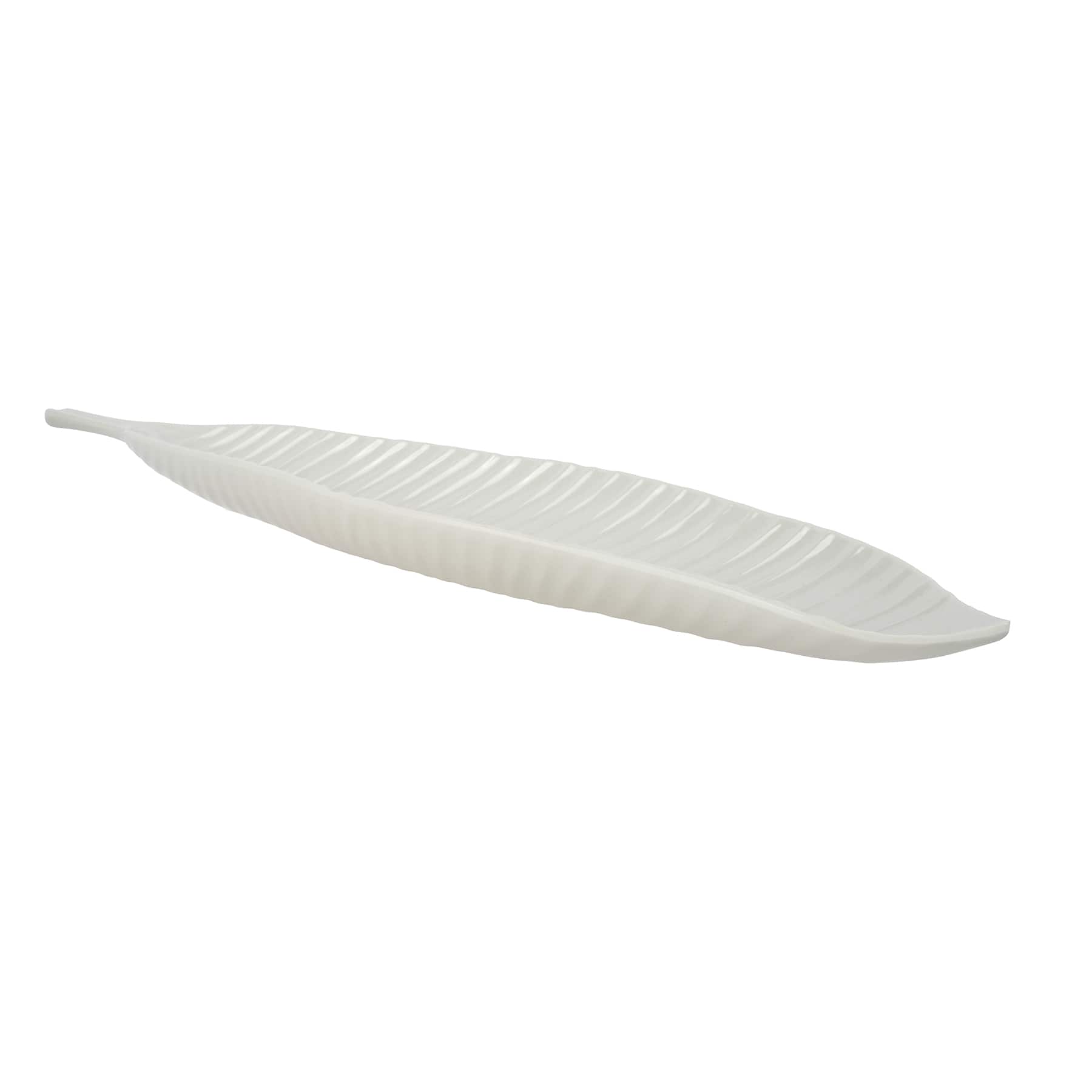 25.5" White Melamine Palm Leaf Tray by Celebrate It™