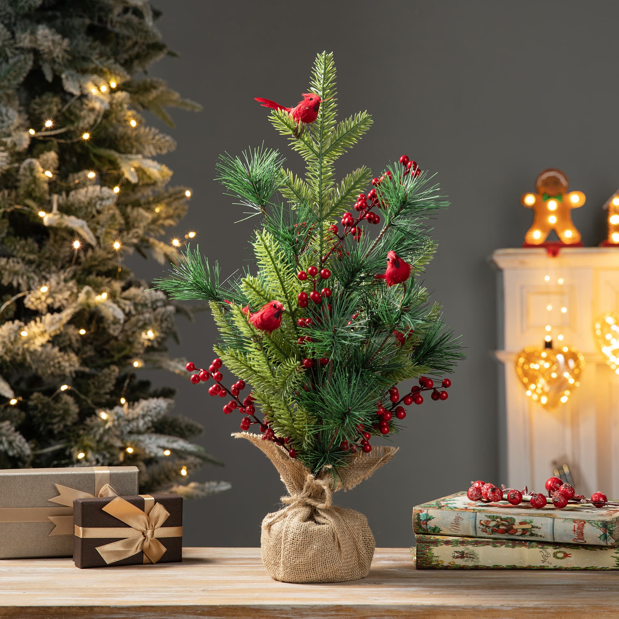 20" Unlit Cardinal Artificial Tabletop Christmas Tree