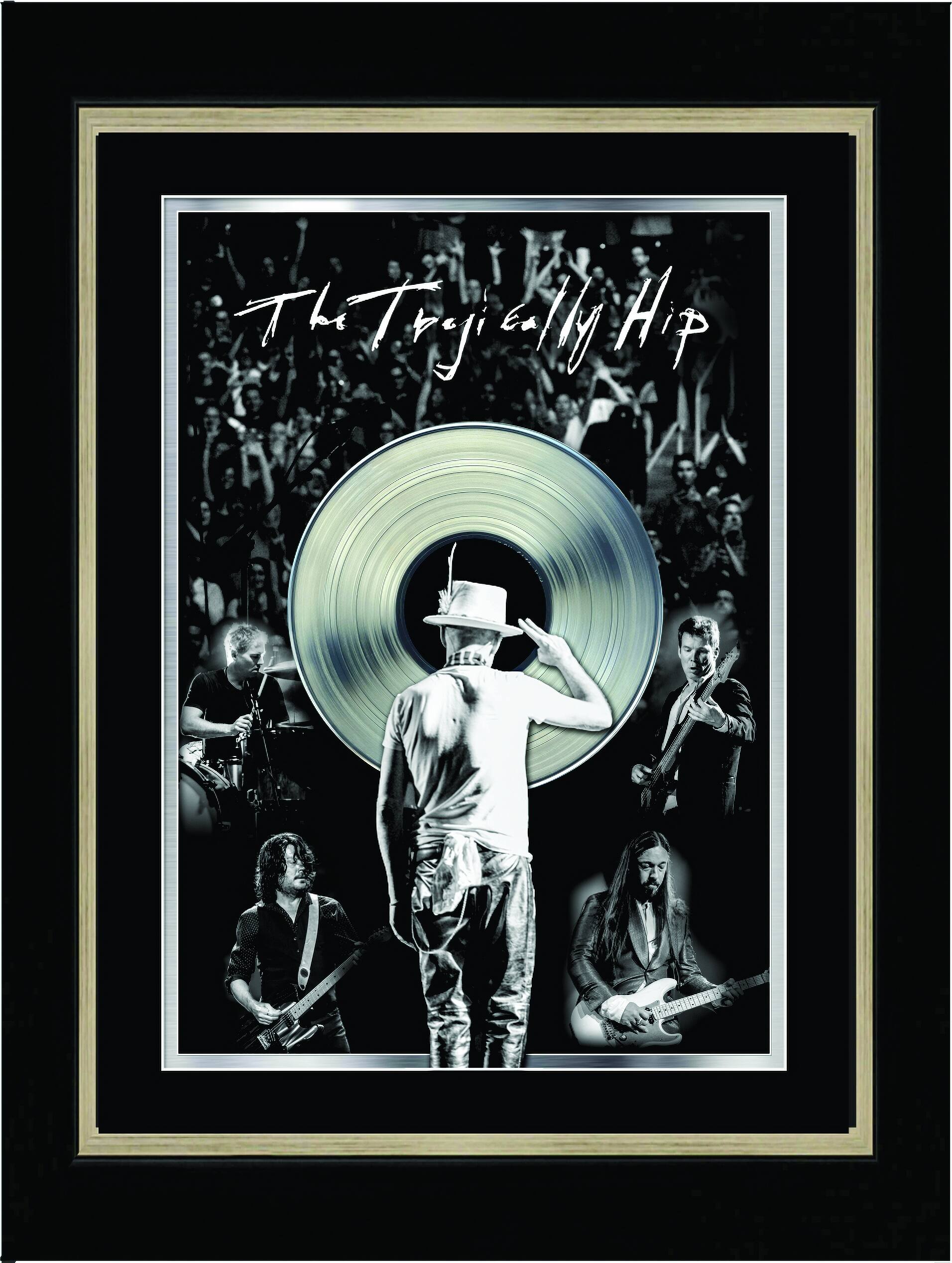 The Tragically Hip Framed Gord Salute with Platinum LP 35.5" x 27.5"