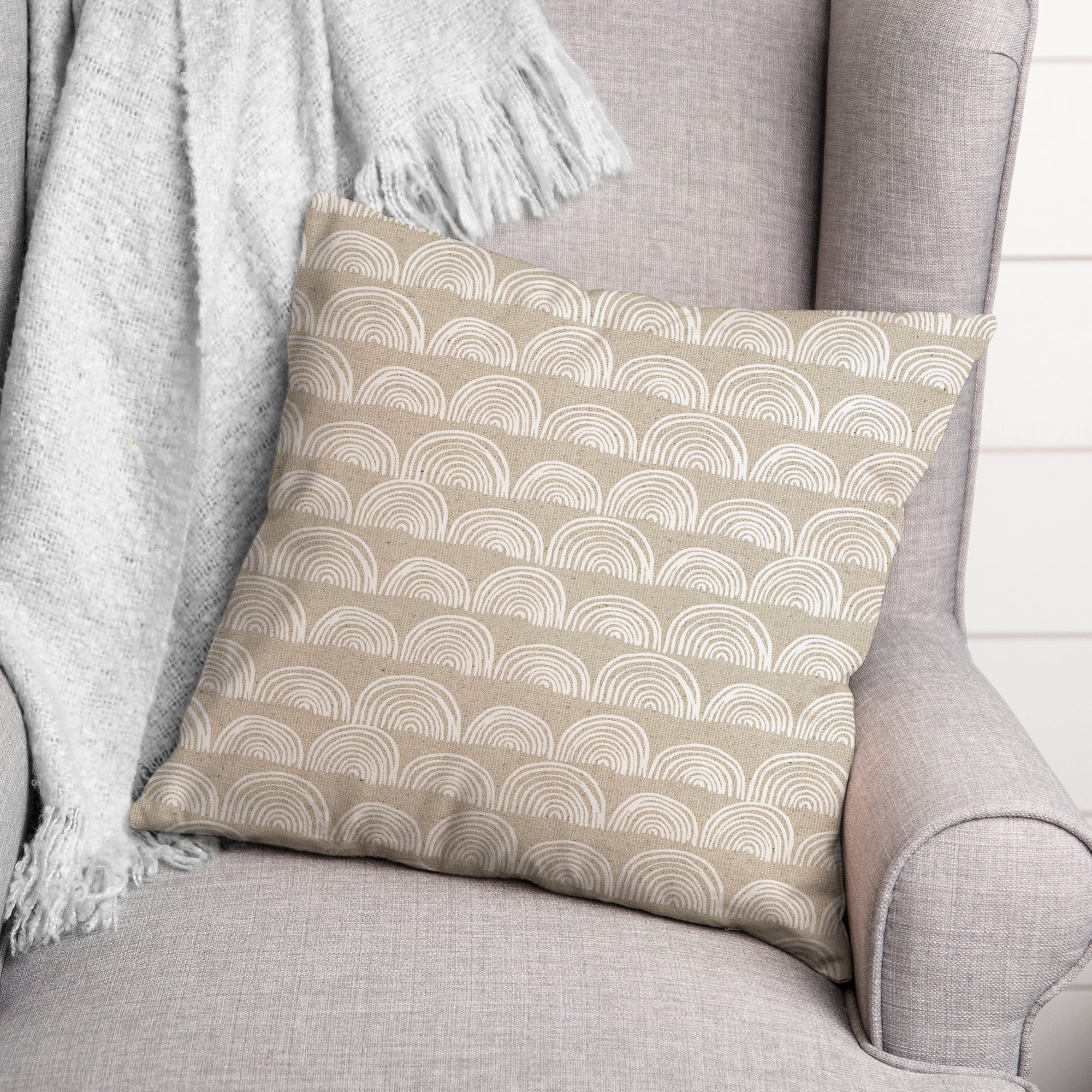 Half Moon Pattern Throw Pillow 18" x 18"