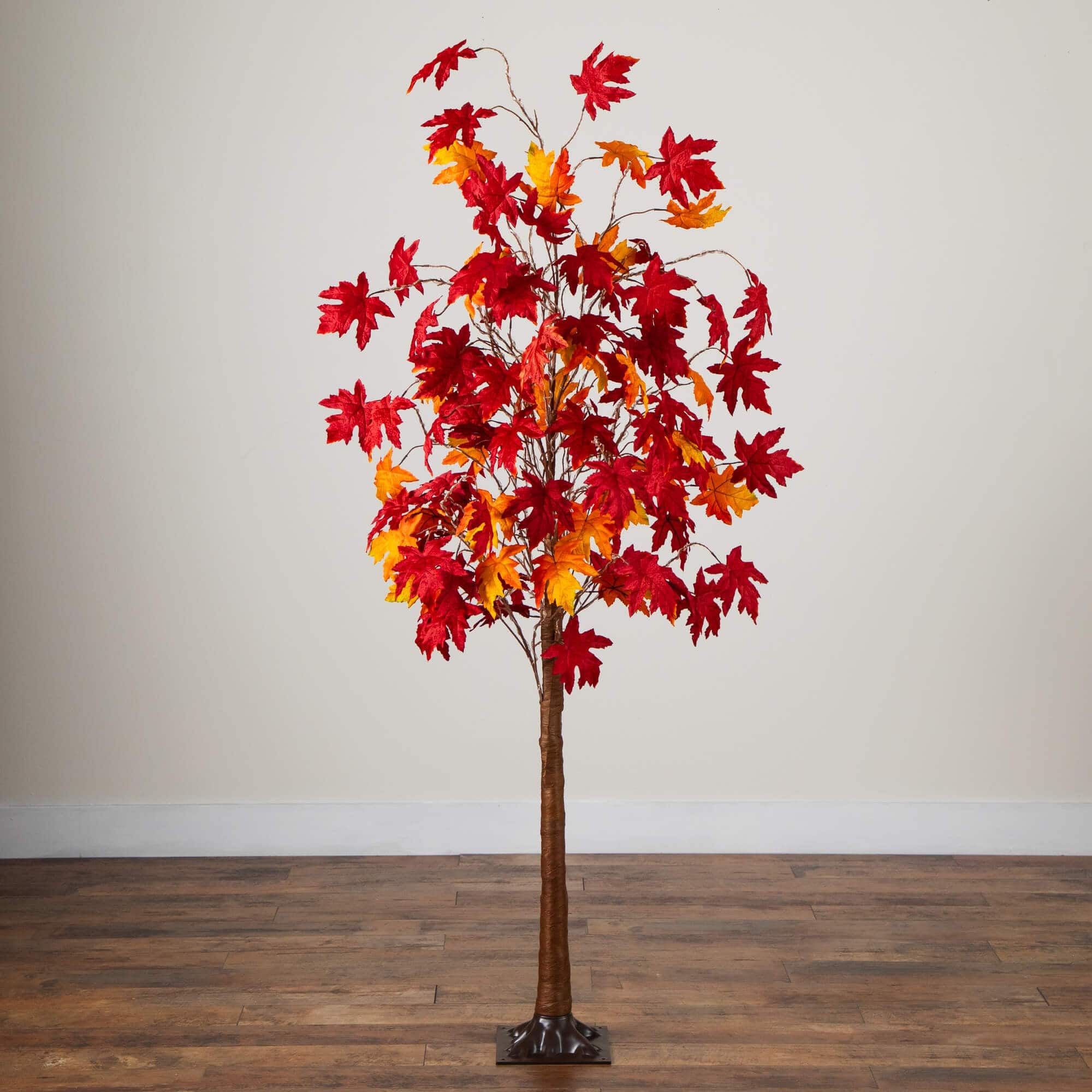 6ft. Pre-Lit Autumn Weeping Maple Artificial Fall Tree with 300 Warm White LED Lights