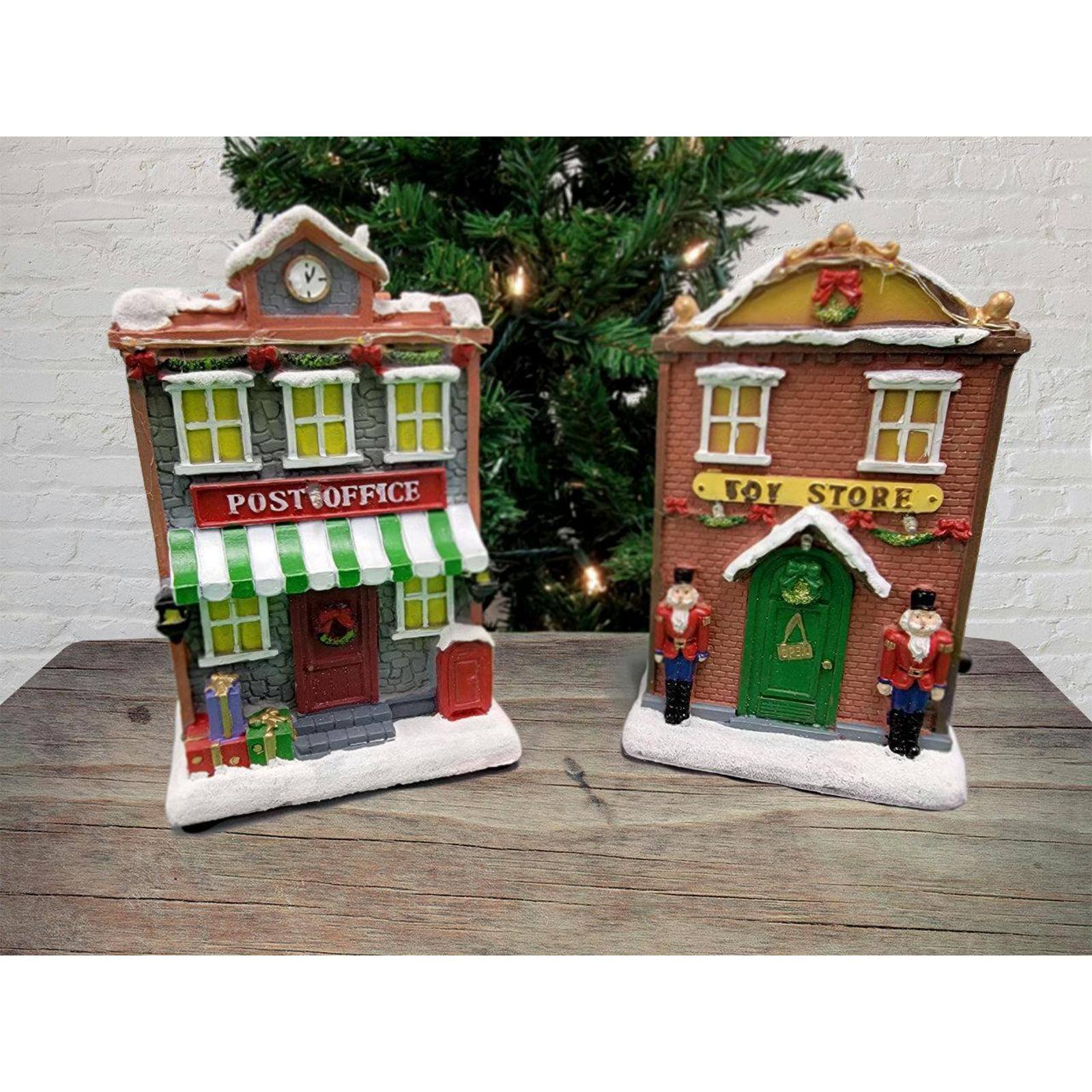 12" Christmas Village Candy Shop with LED Lights