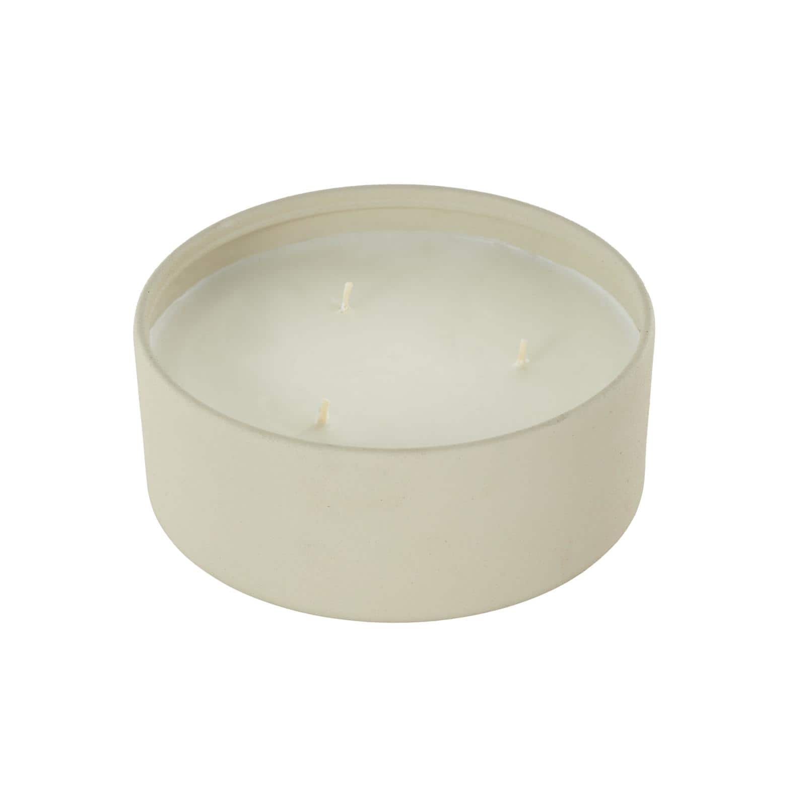 6" Beige 3 Wick Metal Tangerine Splash Scented & Textured Candle with White Wax