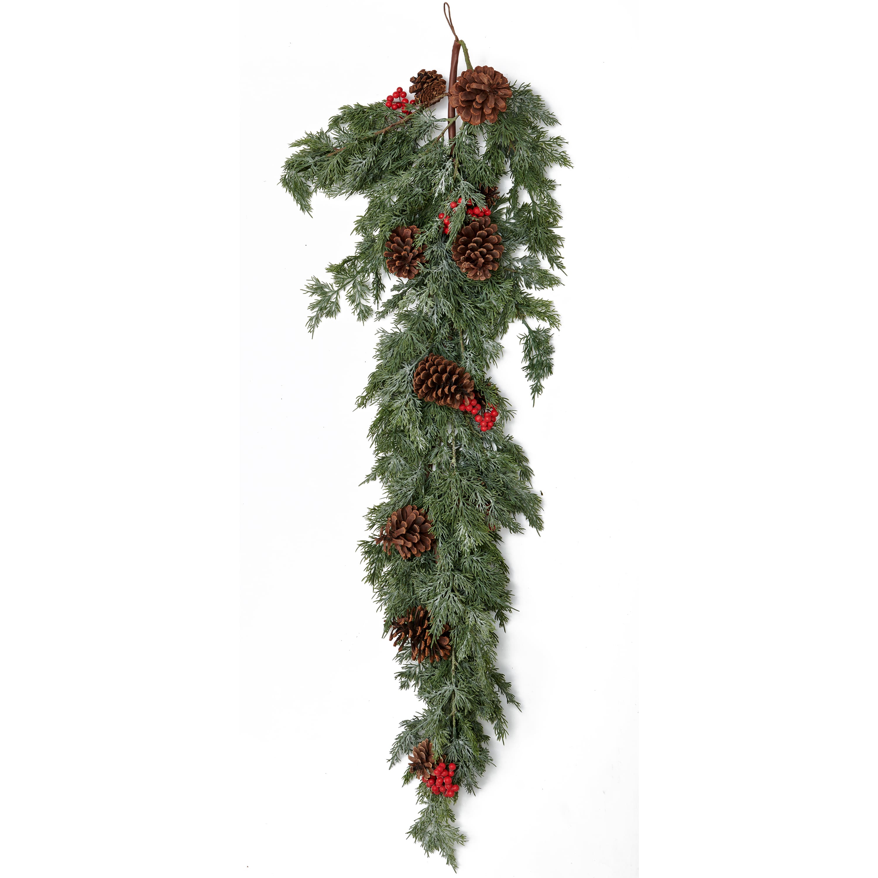 46" Christmas Artificial Cypress Pinecone & Berry Garland