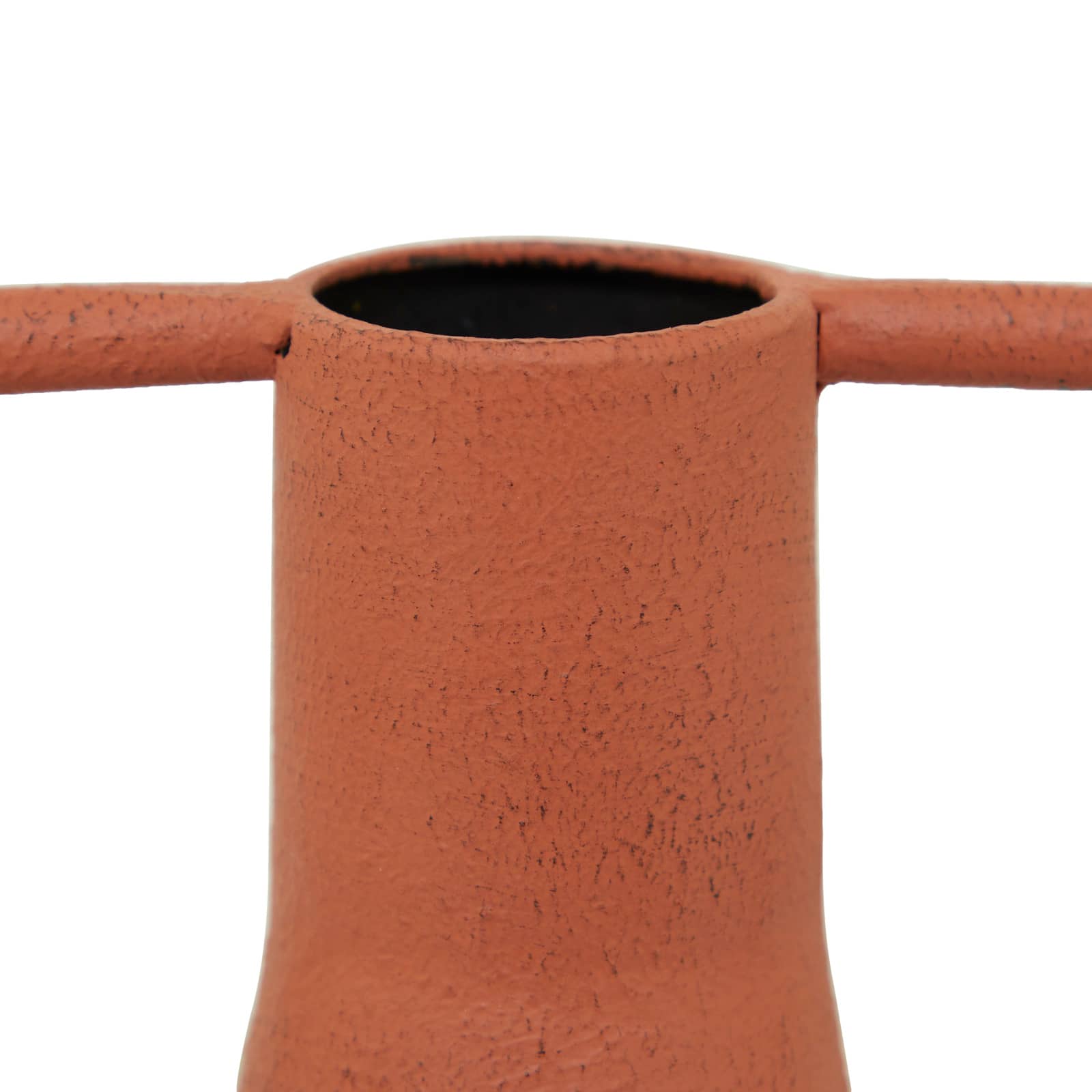 Orange Metal Vase with Handles Set of 2 12", 14"