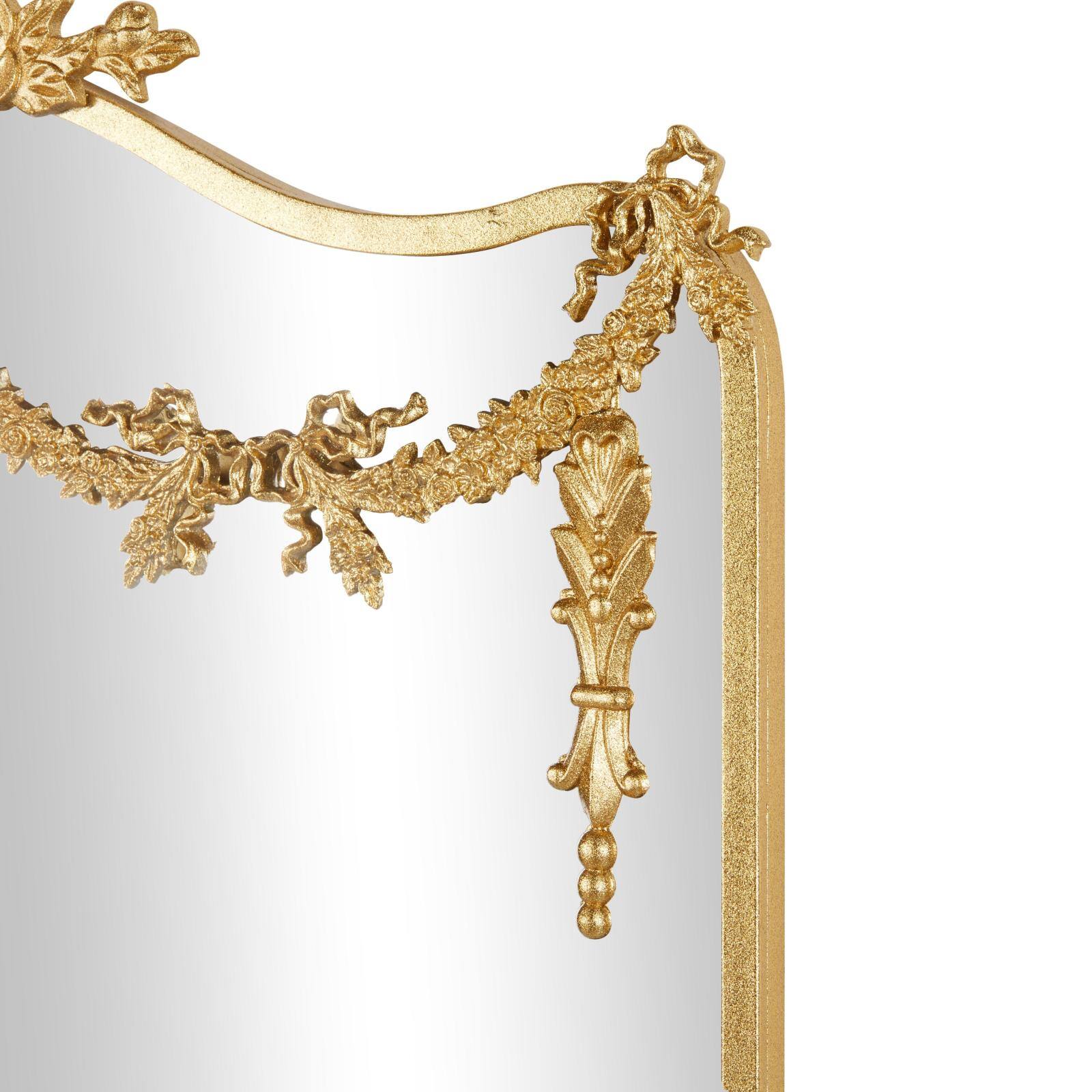 32" x 47" Gold Floral Embellished Metal Wall Mirror