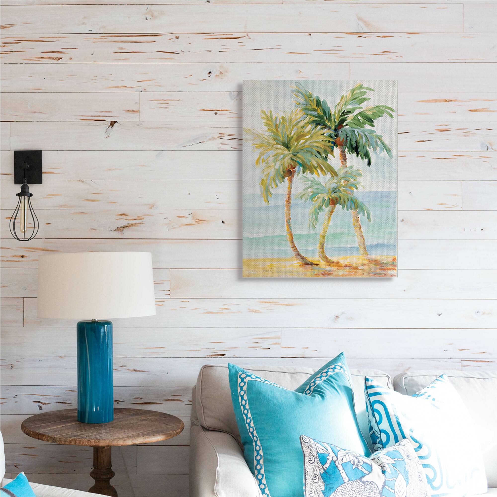 Stupell Industries Tropical Palm Trees on Coastal Beach Sand  Canvas Wall Art