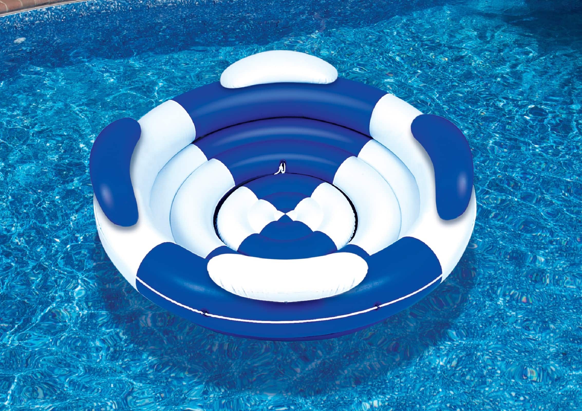7ft. Inflatable Blue & White Swimming Pool Lounger