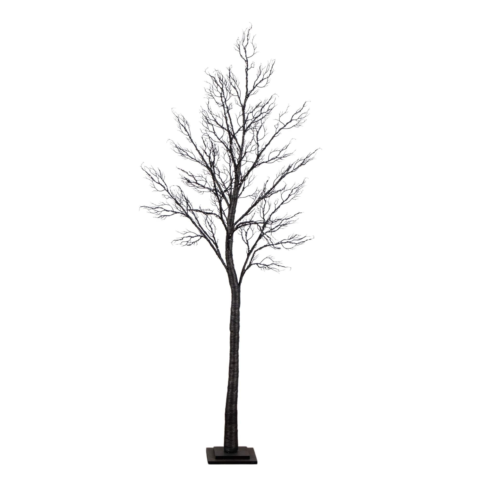 7Ft Pre-Lit Halloween Minimalist Twig Artificial Fall Tree with 400 Orange & Purple LED Lights By Nearly Natural , 24" x 24" x 84" , Michaels®
