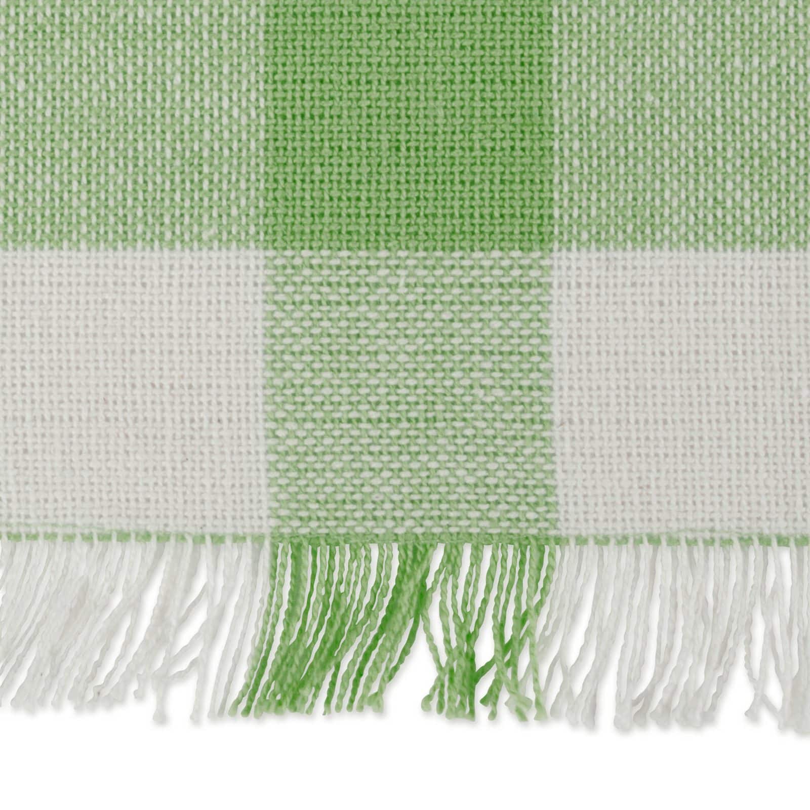 DII® Bright Green Heavyweight Check Fringed Placemat Set, 6ct.