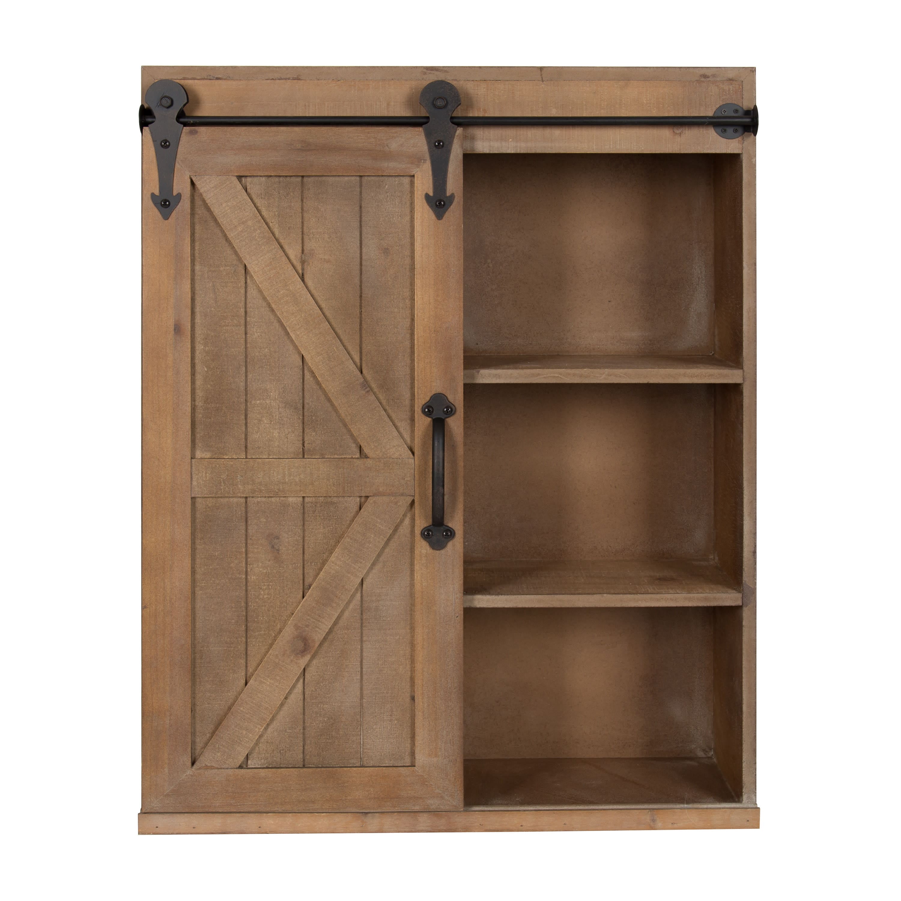 Kate and Laurel Cates Wood Sliding Barn Door Wall Storage Cabinet