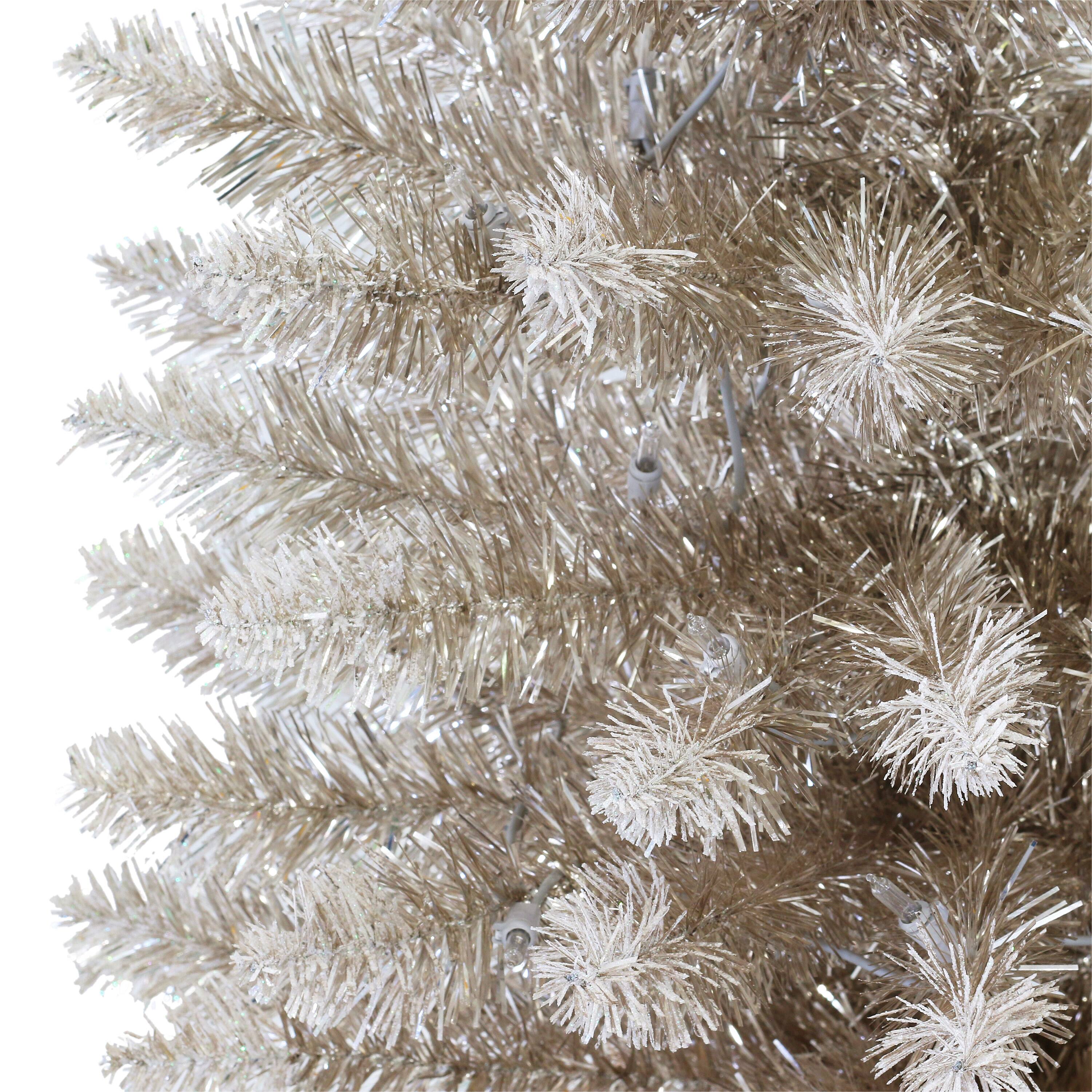 4ft. Pre-Lit Rose Gold Artificial Christmas Tree in Burlap Sac, Clear Lights