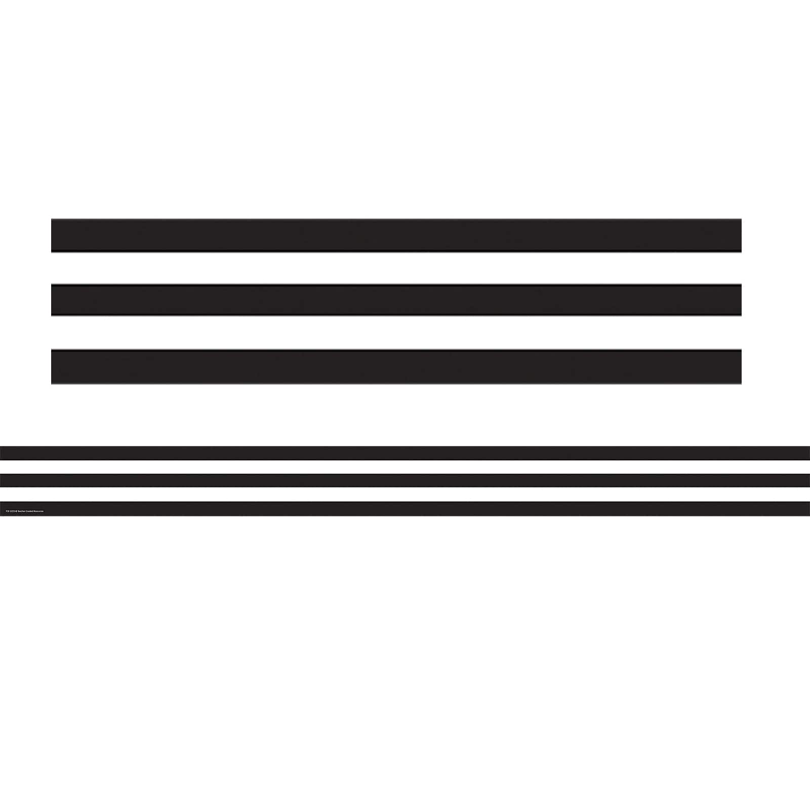 Teacher Created Resources Black & White Stripes Straight Border Trims, 210ft.