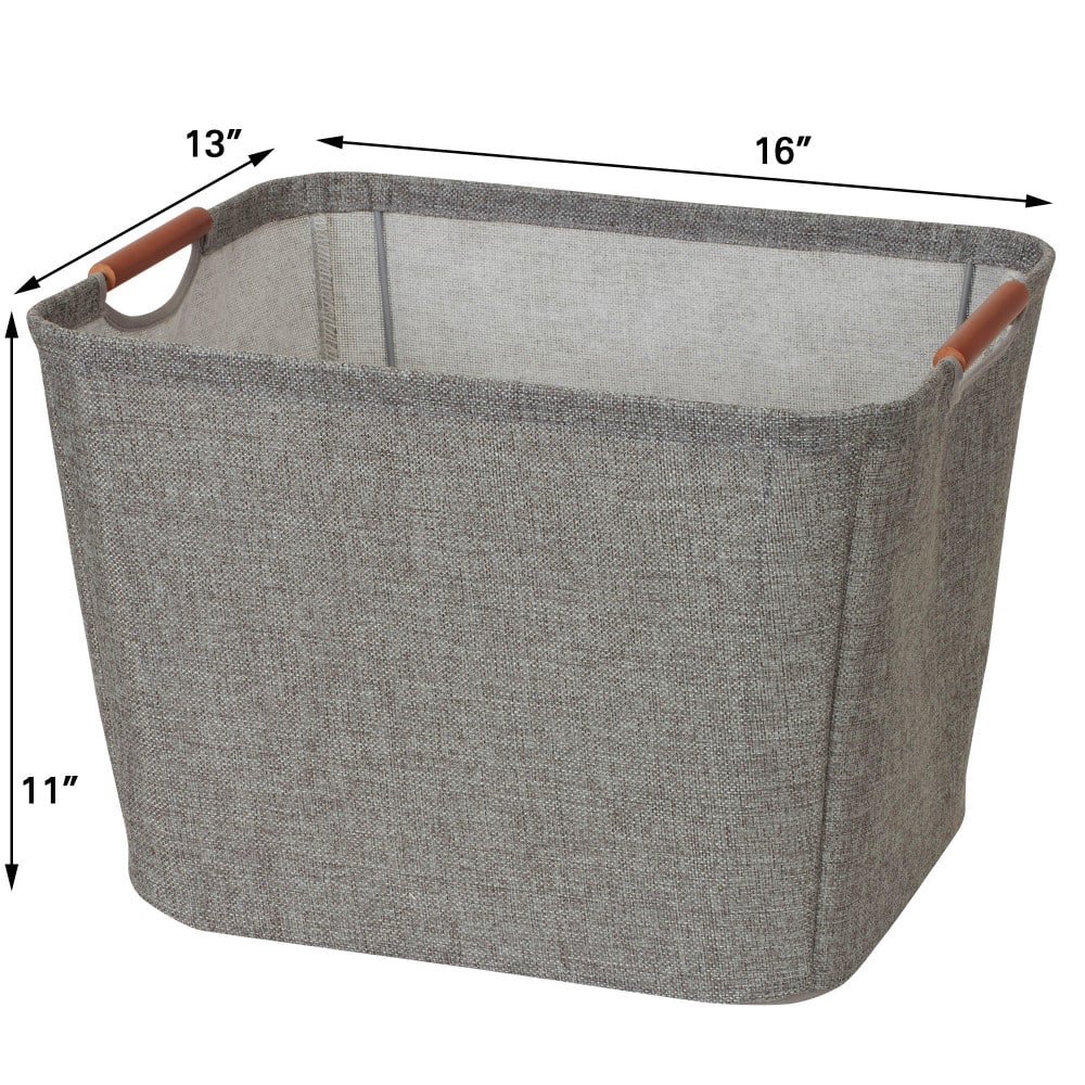 Household Essentials Storage Bin with Wood Handles