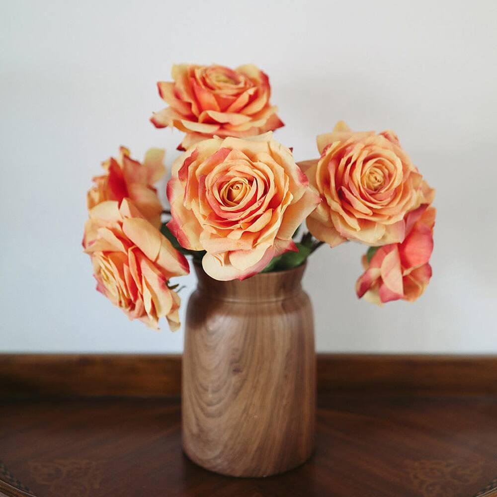 Prestige Botanicals 20" Artificial Sunset Dutchess Rose Stem