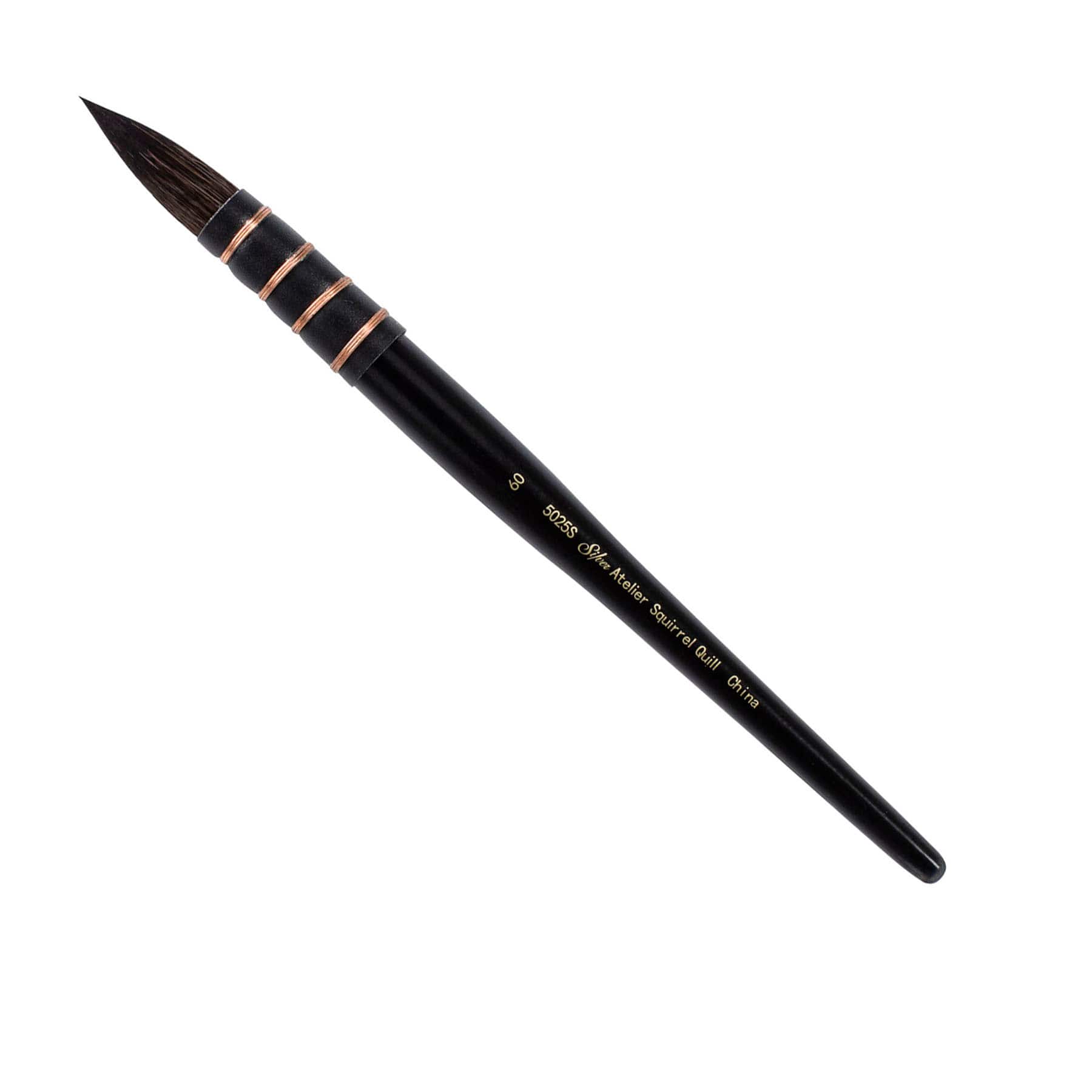 Silver Brush Limited Silver Atelier™ Series 5025S Size 60 Short Handle Squirrel Blend Quill Round Brush