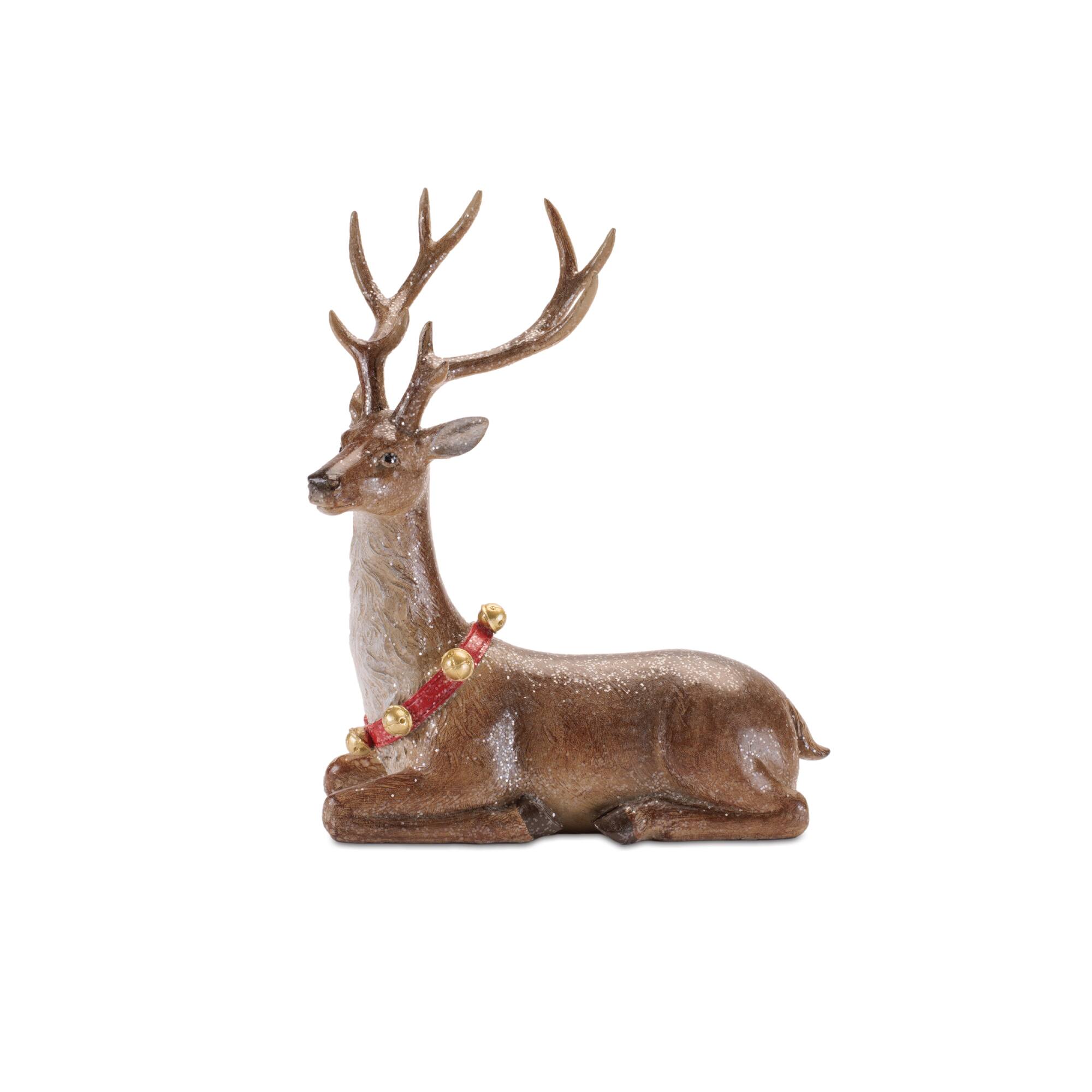 Melrose Glittered Deer Figurines Set