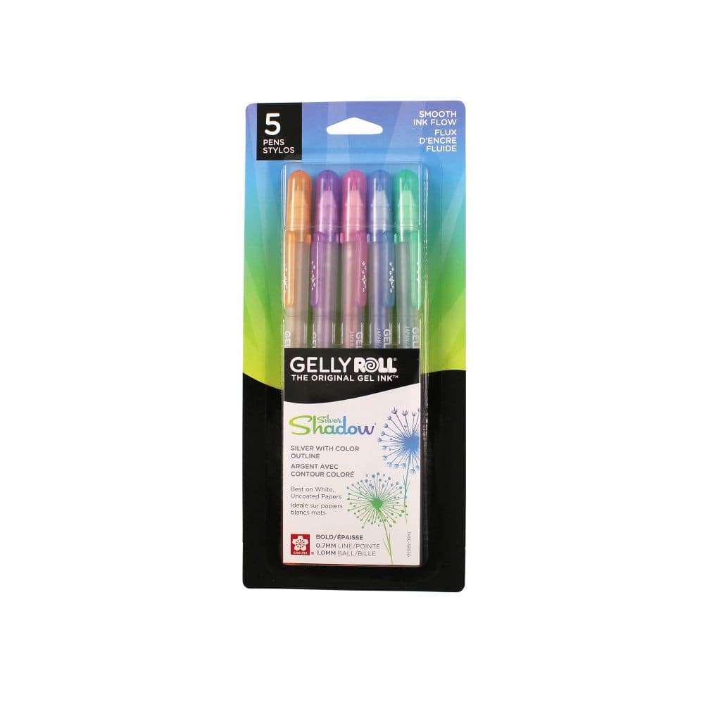 Sakura® Gelly Roll® Silver Shadow 1.0mm Bold 5 Color Gel Pen Set