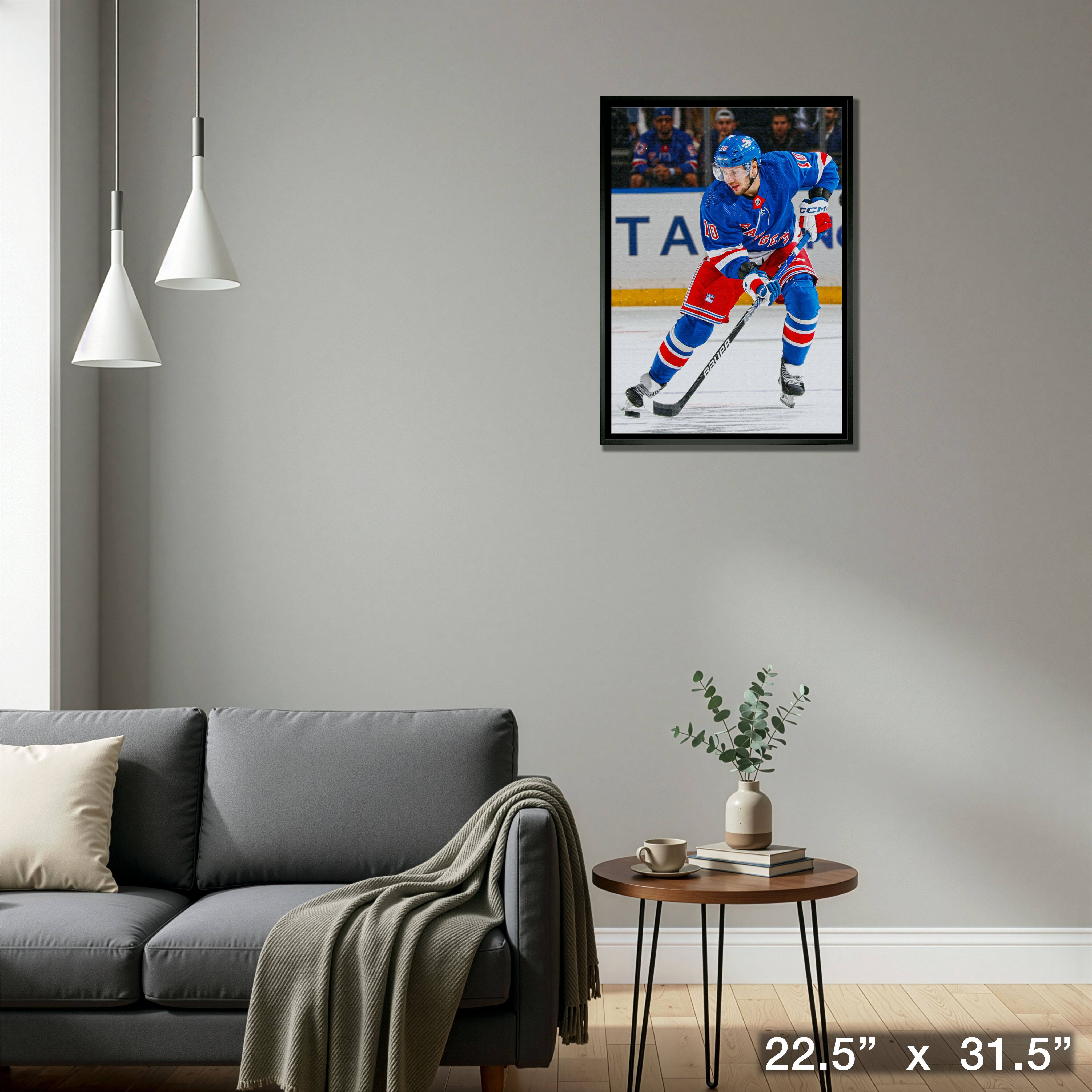 Artemi Panarin Framed 20" x 29" Canvas Rangers Action-V 22.5" x 31.5"