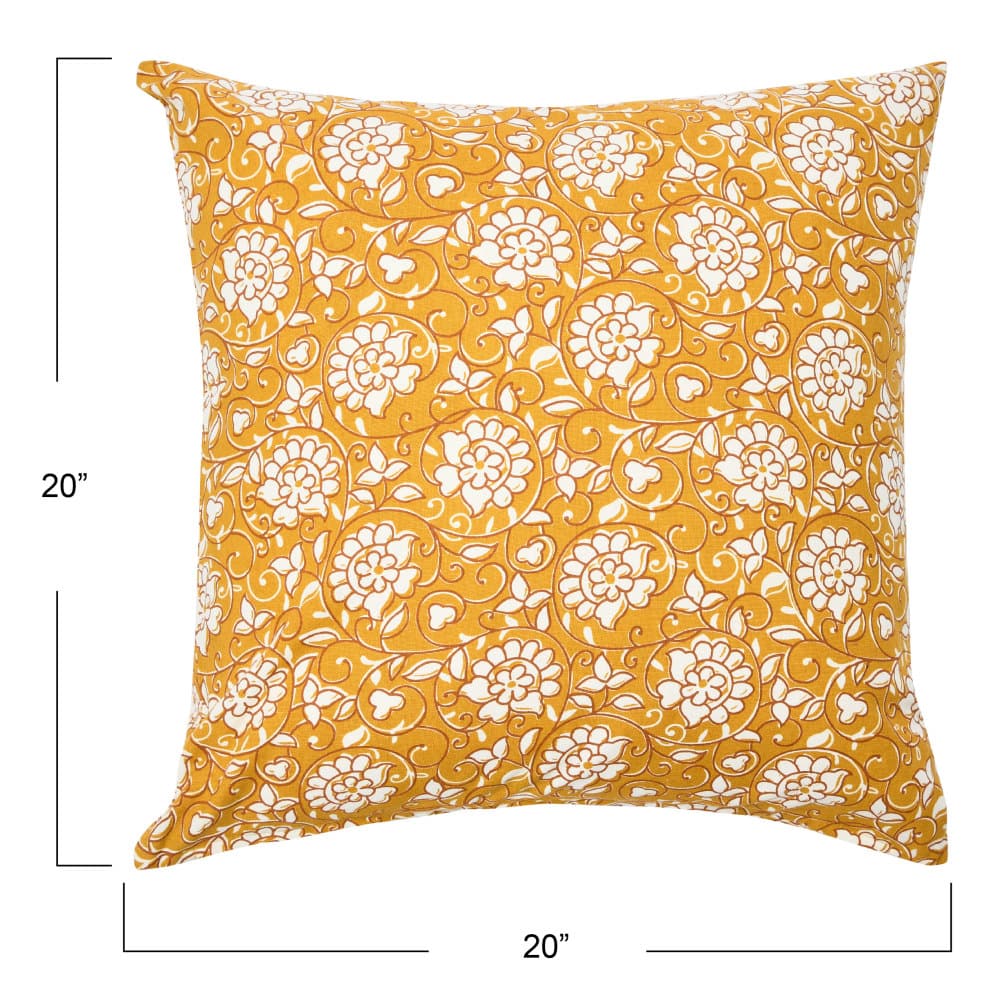 Hello Honey® Yellow Floral Paisley Pillow Cover