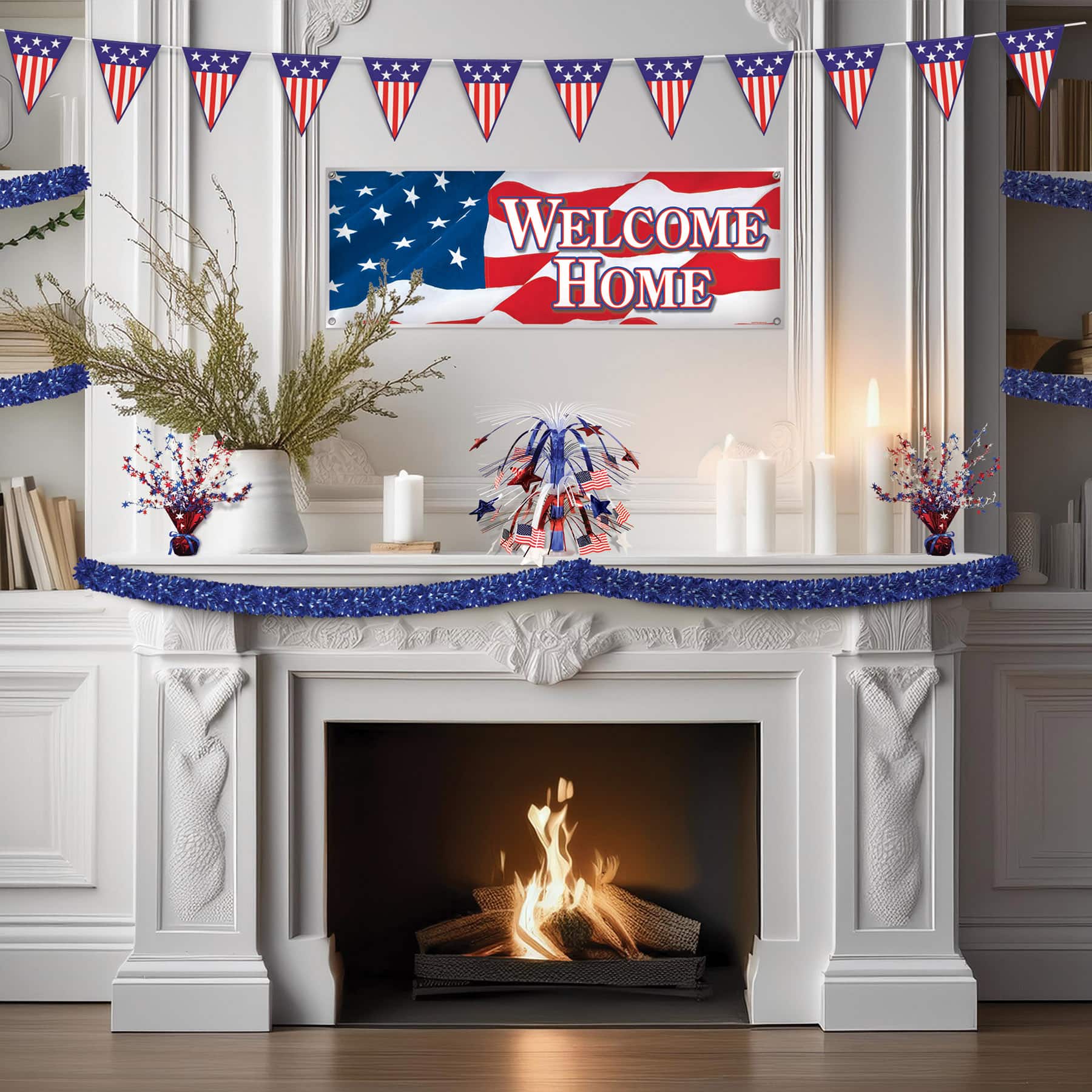 Beistle 15ft. Blue Metallic Festooning Garland