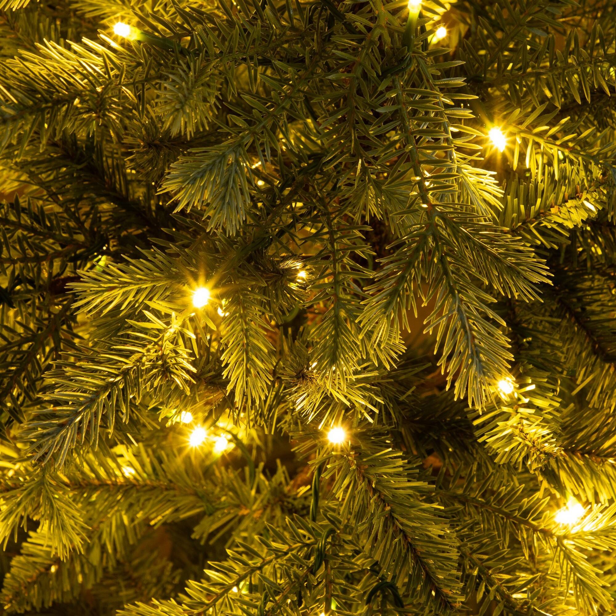 Nearly Natural 4ft. Pre-Lit Artificial Christmas Tree in Gray Ceramic Planter