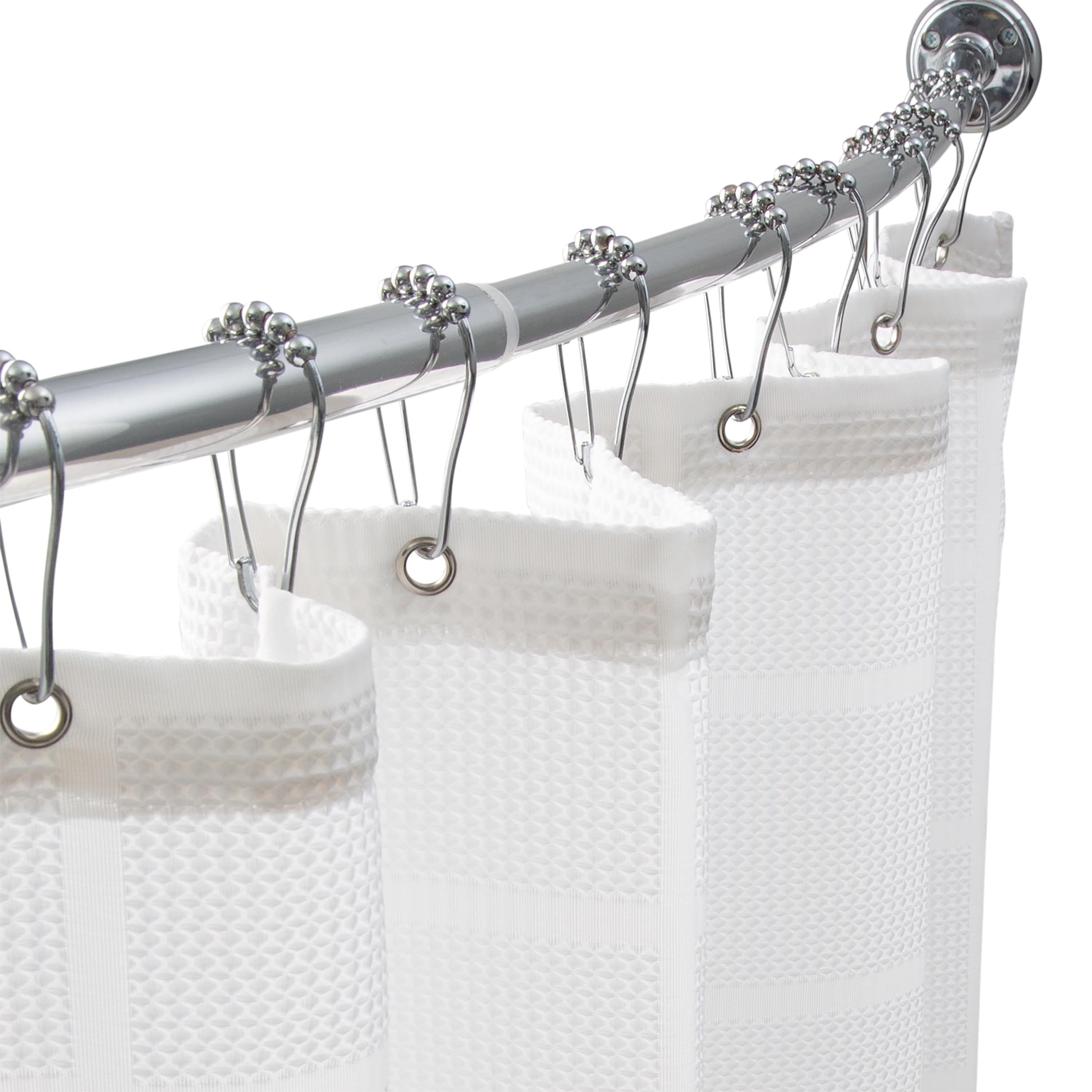 Bath Bliss Chrome 12 Piece Carabiner Shower Curtain Roller Rings