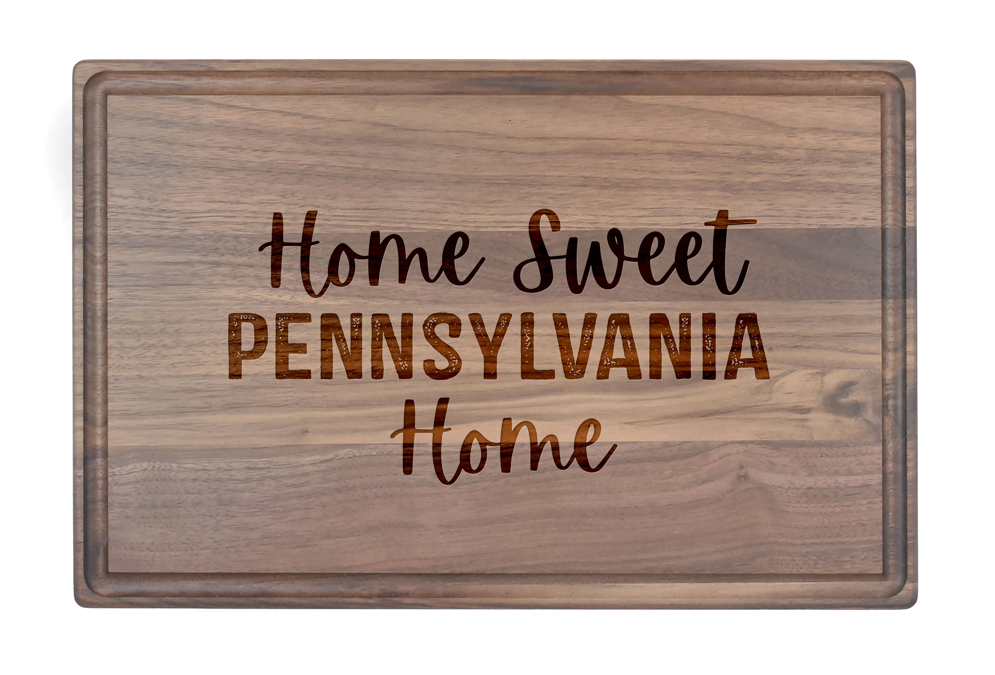 Home Sweet State Home 17" x 11" Walnut Cutting Board