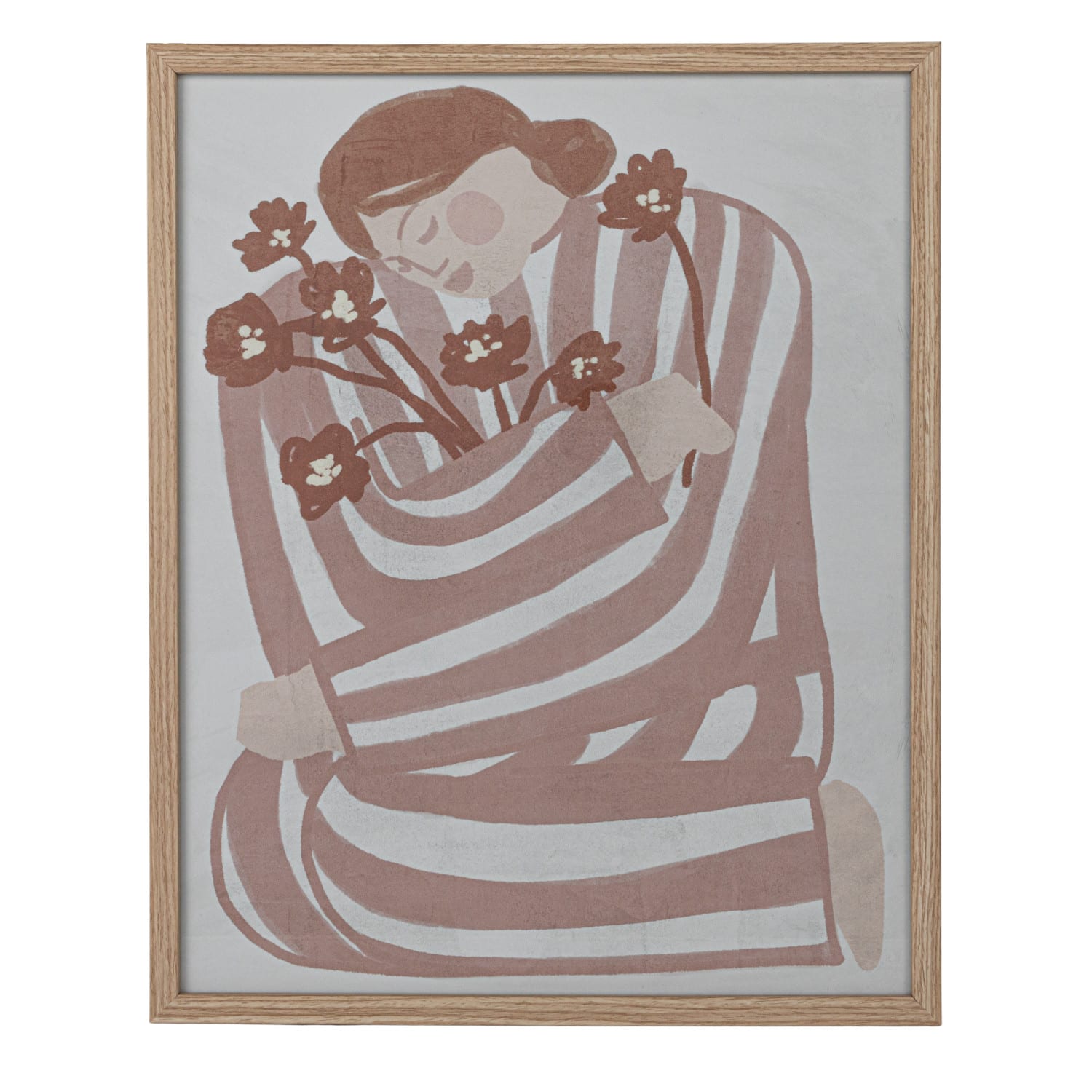 Hello Honey® Multicolor Woman & Flowers Reclaimed Wood & Glass Wall Art