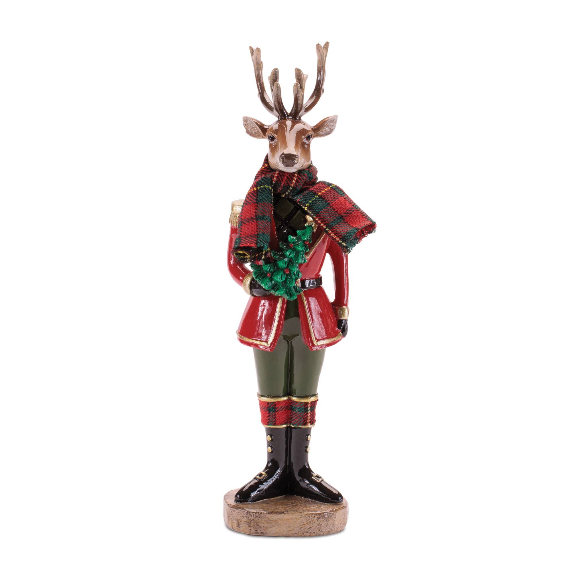 Melrose 10.75" Plaid Deer Nutcracker Figurines Set