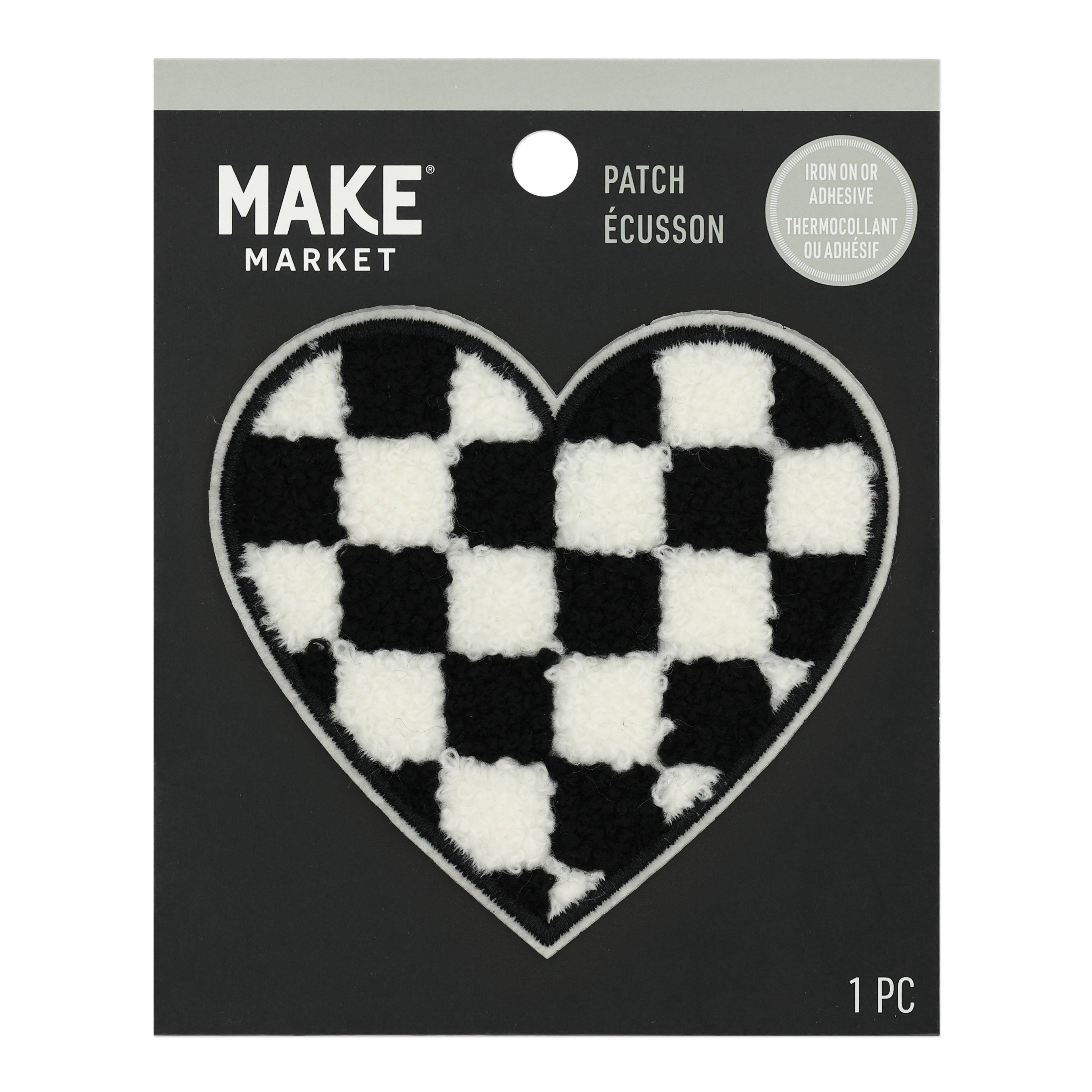 Checker Heart Iron On & Adhesive Patch by Make Market®