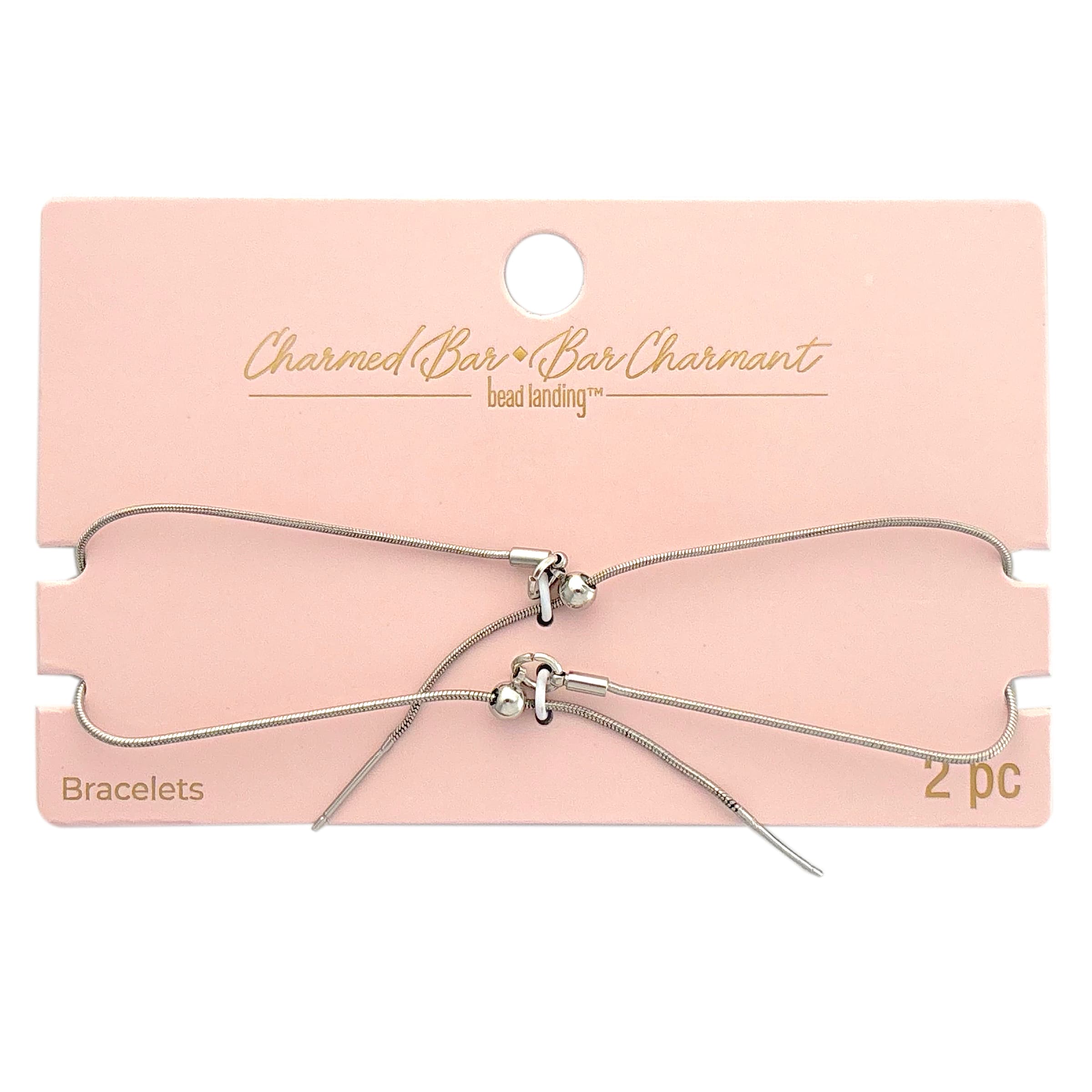 Charmed Bar Metal Ball-Clasp Snake Chain Bracelets, 2ct. by Bead Landing™