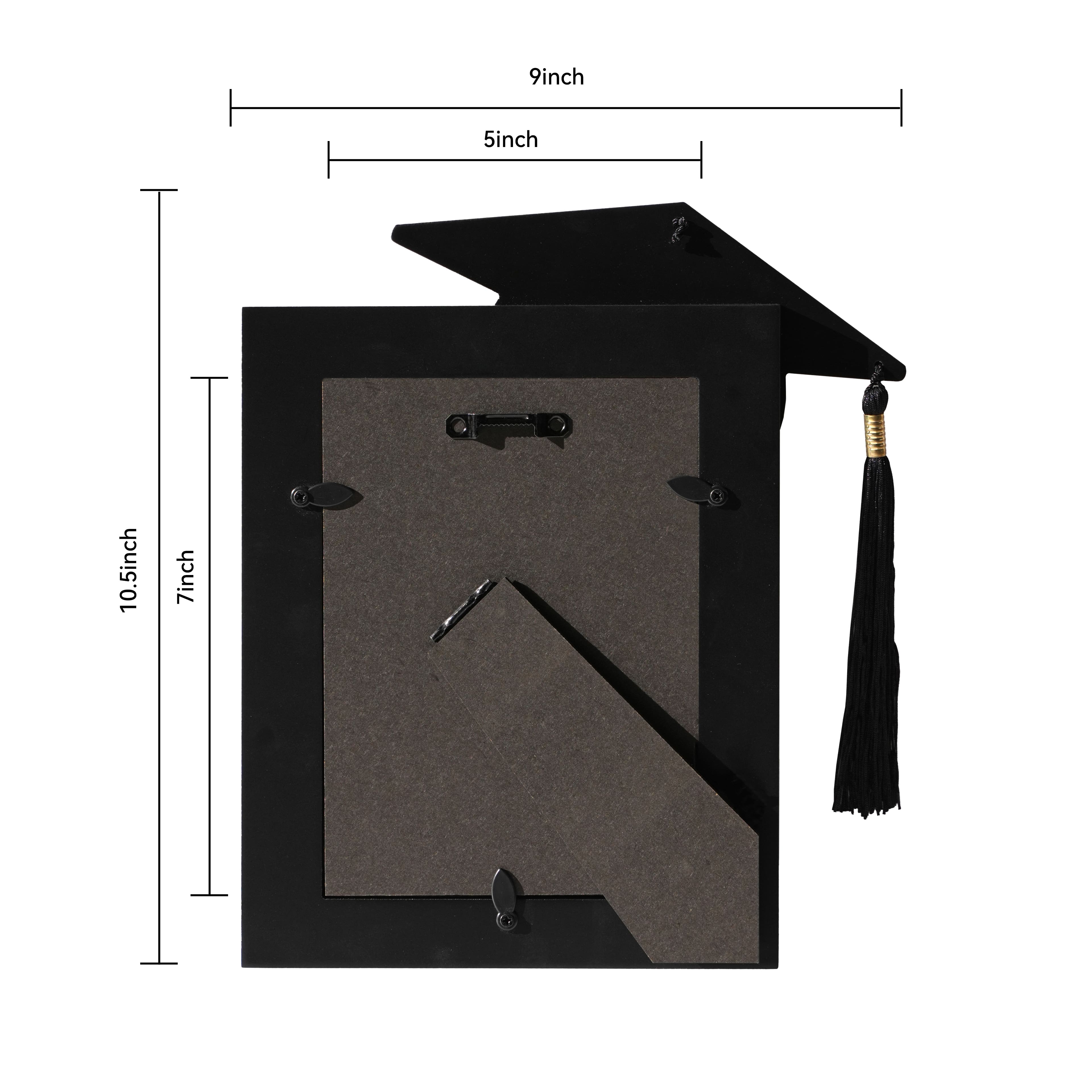 5" x 7" Black Customizable Tabletop Frame with Hat, Graduation by Ashland®