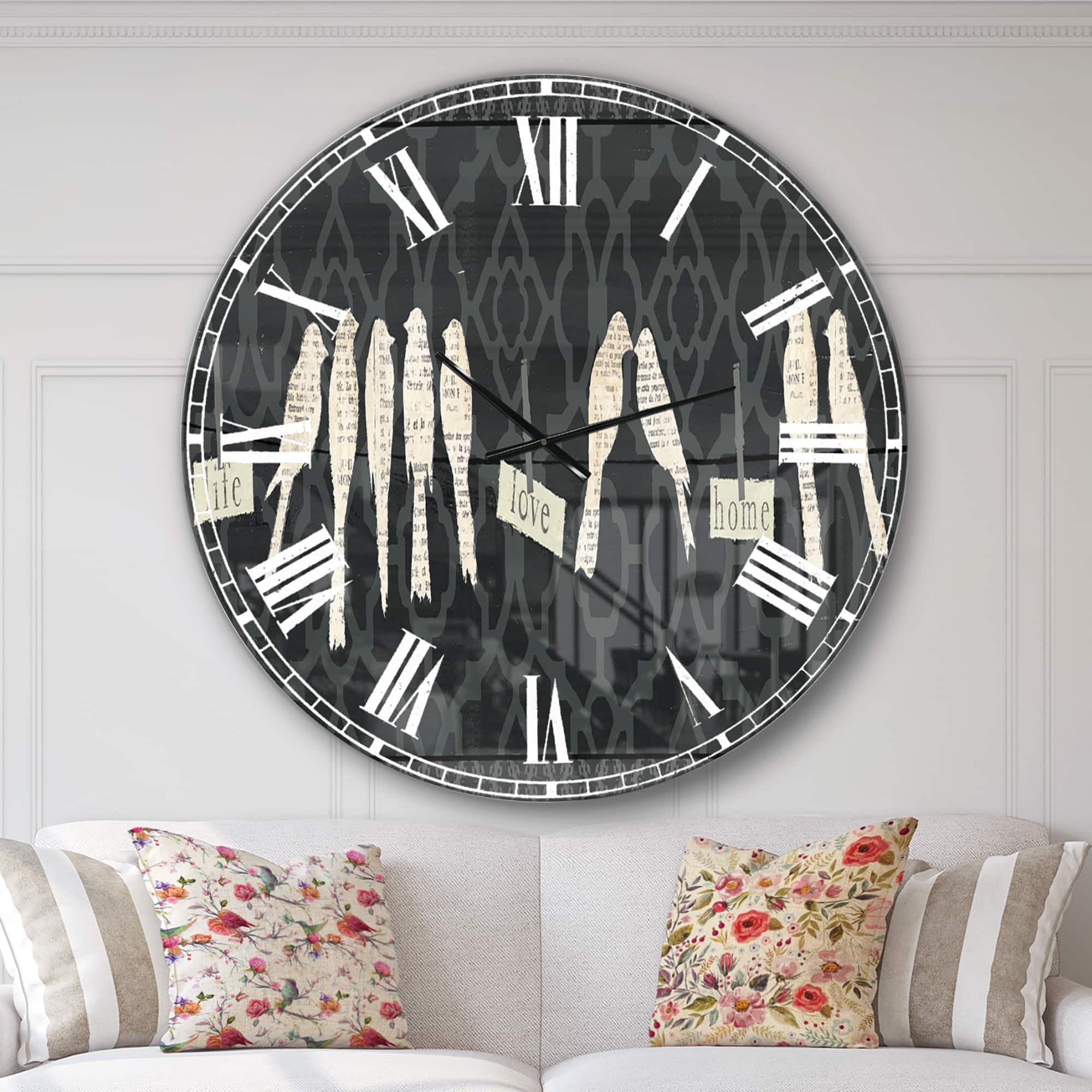 Designart French Bird Flea Market II Wall Clock