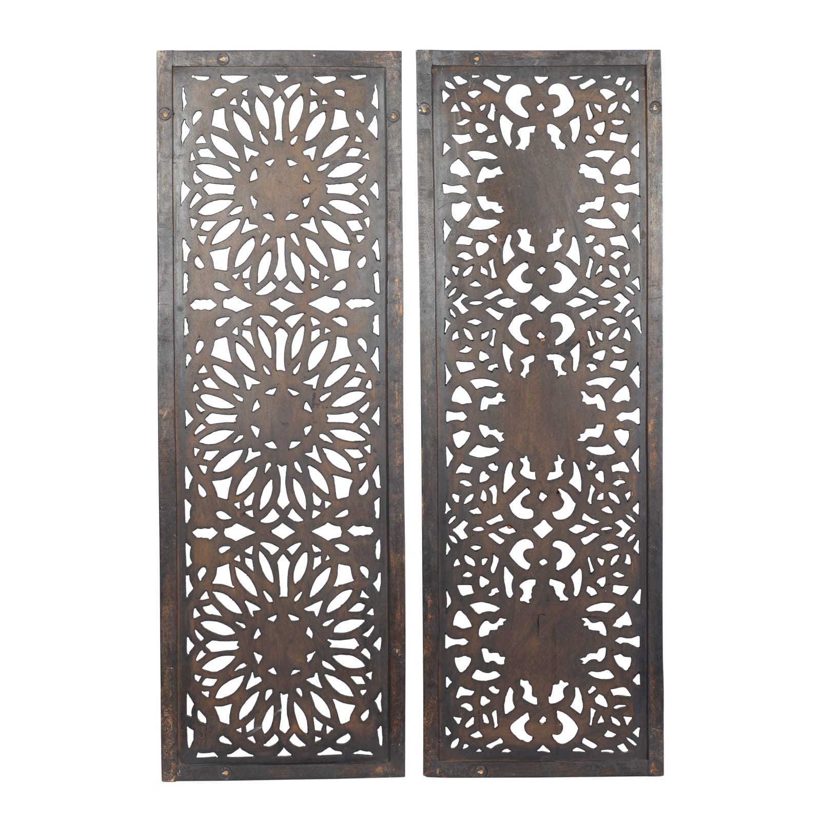 Set of 2 Brown Wood Traditional Wall Decor, 48" x 16"