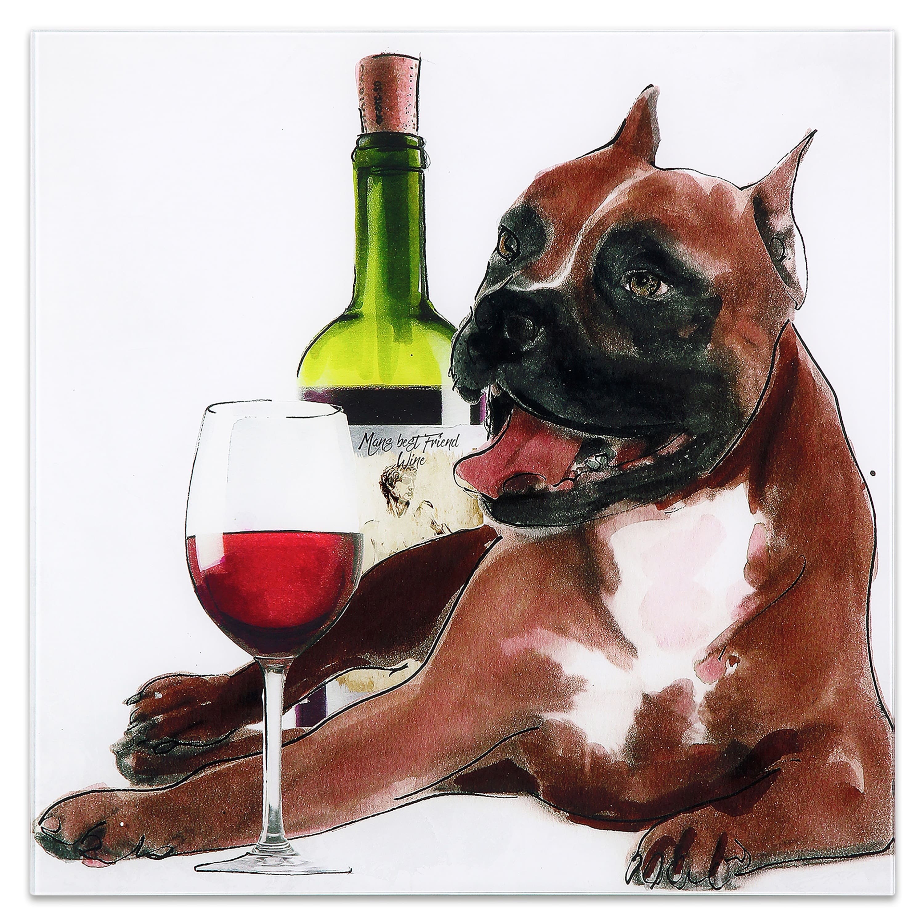 Empire Art Direct 20" x 20" Happy Hour Frameless Free Floating Printed Tempered Glass Wall Art