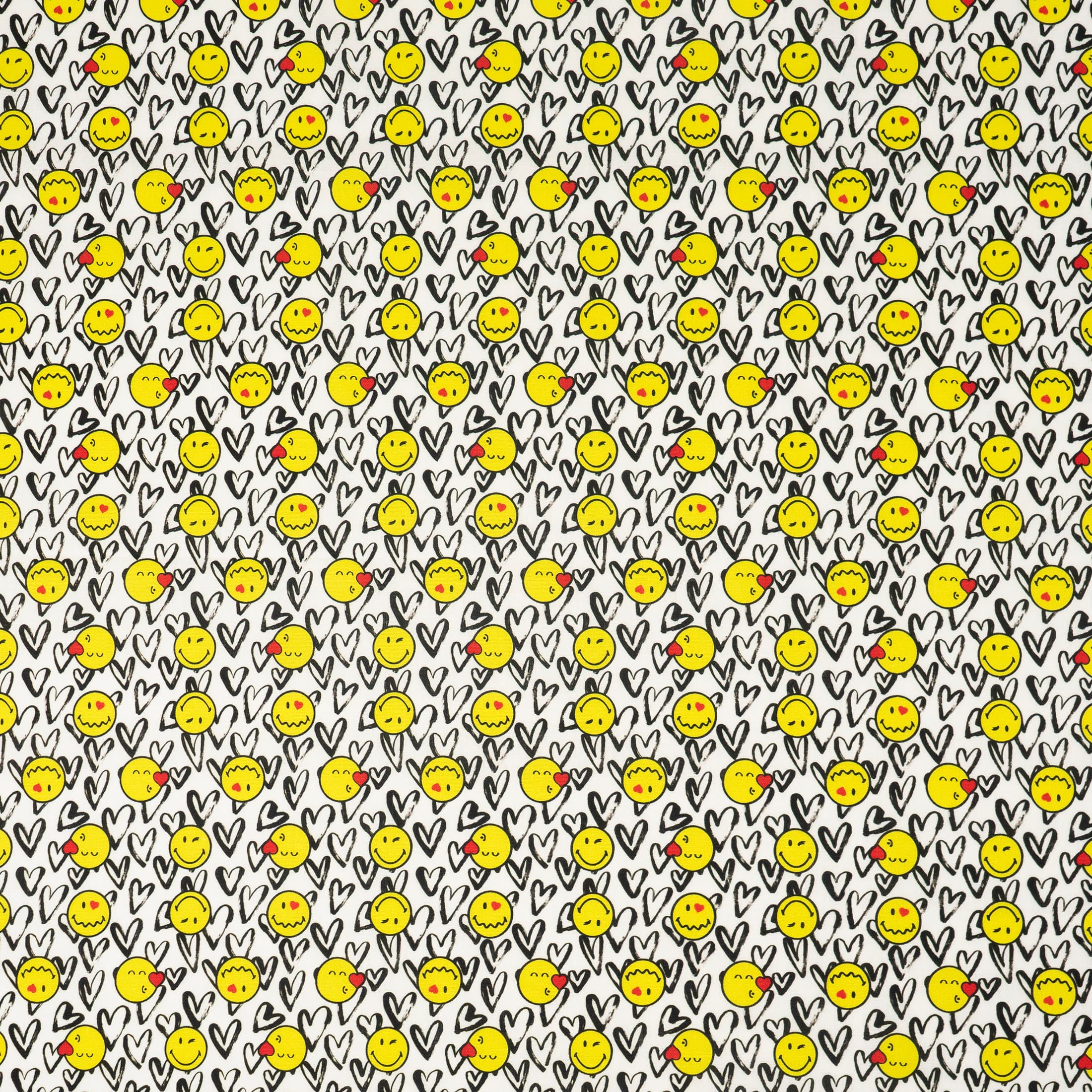 Stitch & Sparkle Smiley World Smile & Love Cotton Fabric