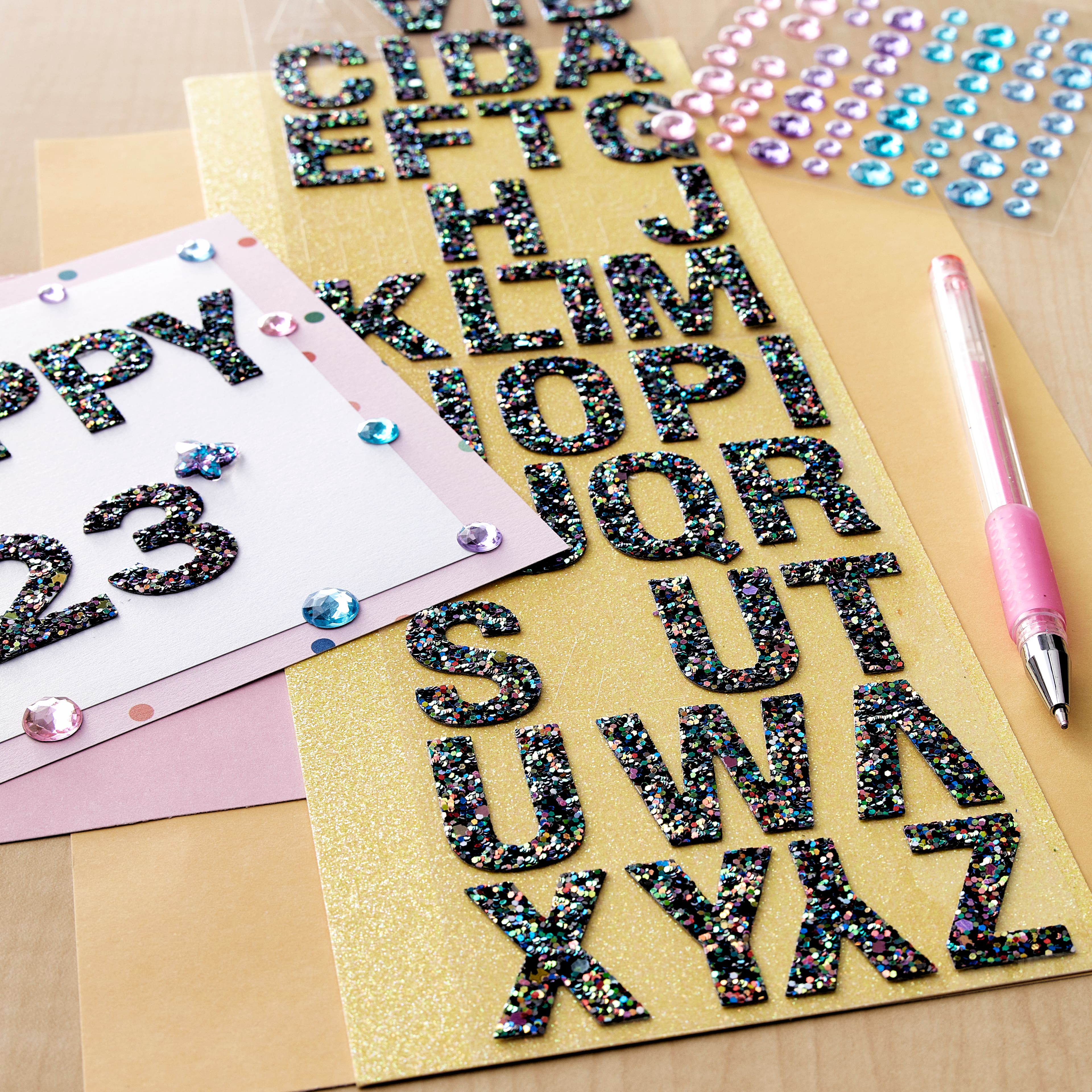 Multicolour Blue & Red Glitter Alphabet Stickers by Recollections™